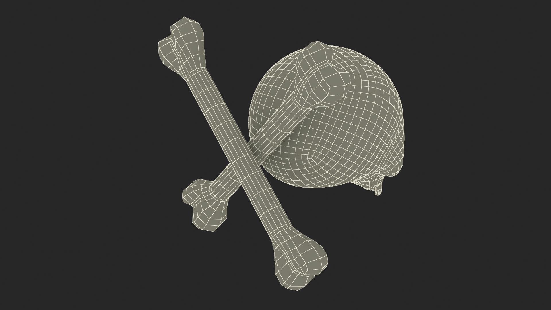 3D Emoji Skull and Crossbones