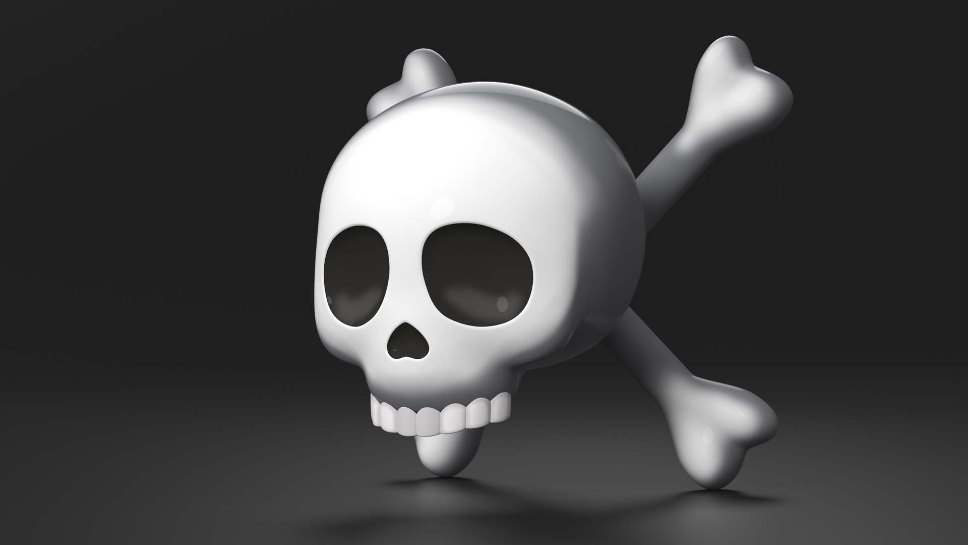 3D Emoji Skull and Crossbones