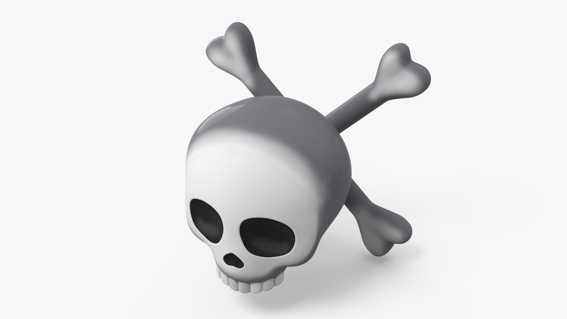 3D Emoji Skull and Crossbones
