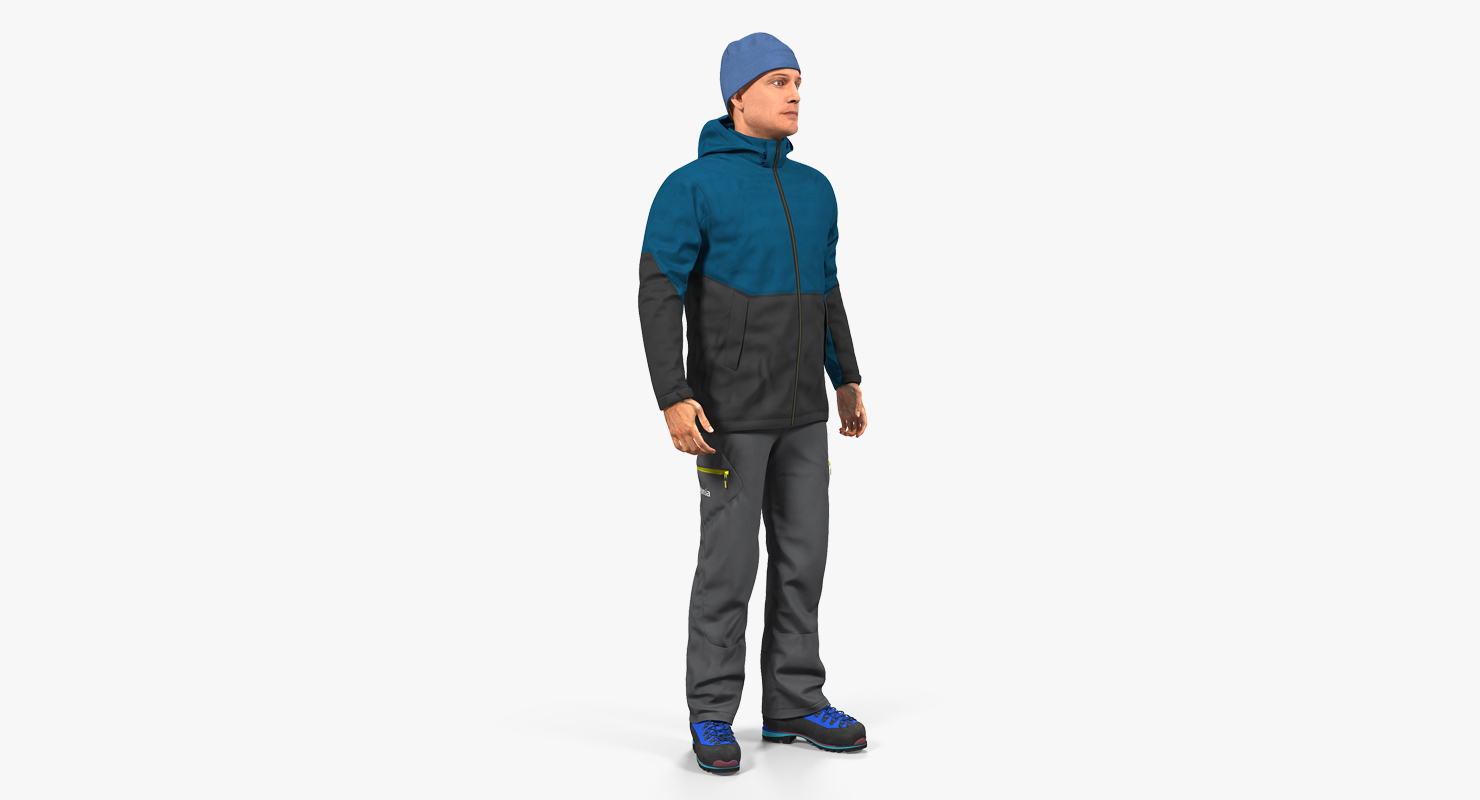 3D model Winter Men Sportswear Standing Pose