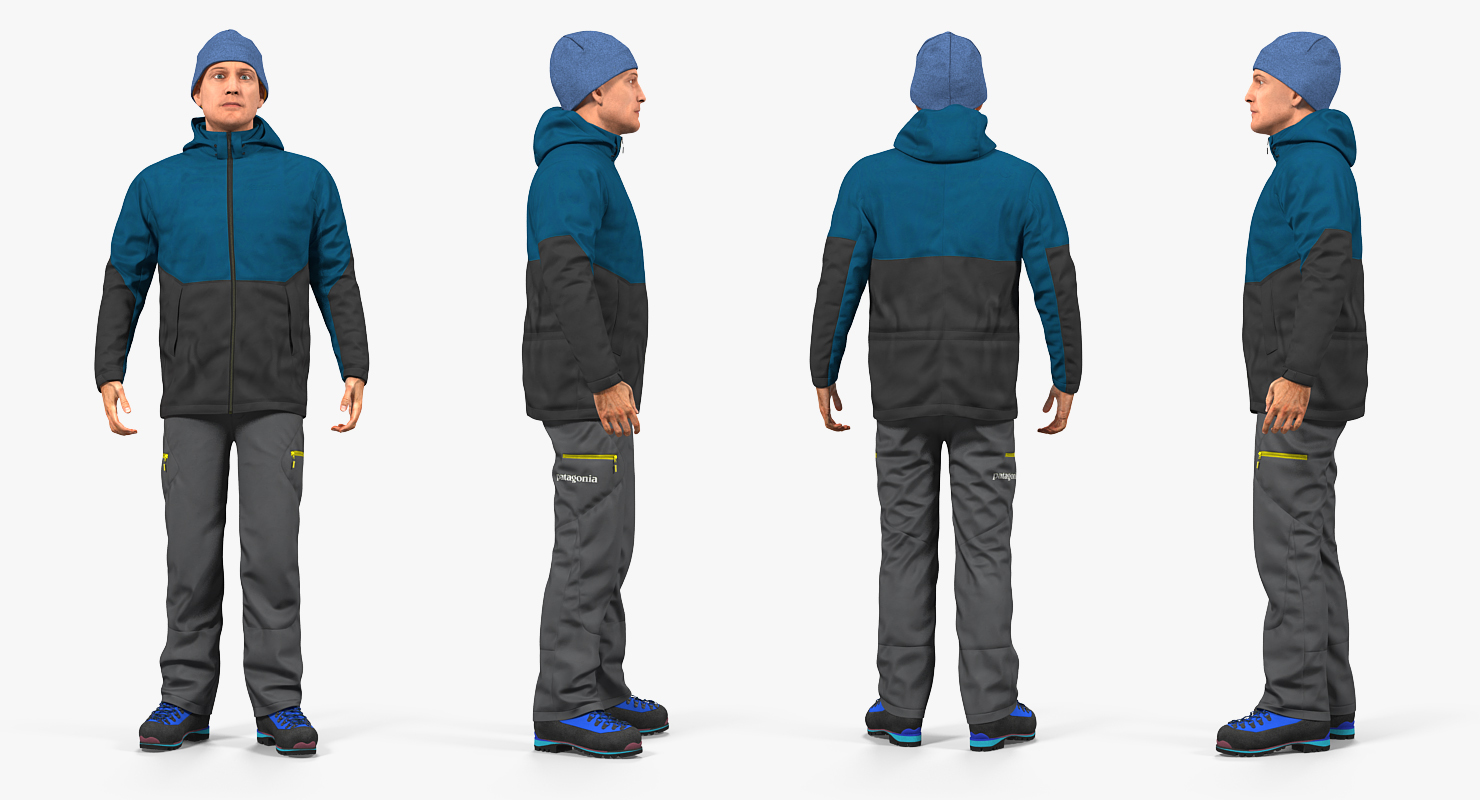 3D model Winter Men Sportswear Standing Pose