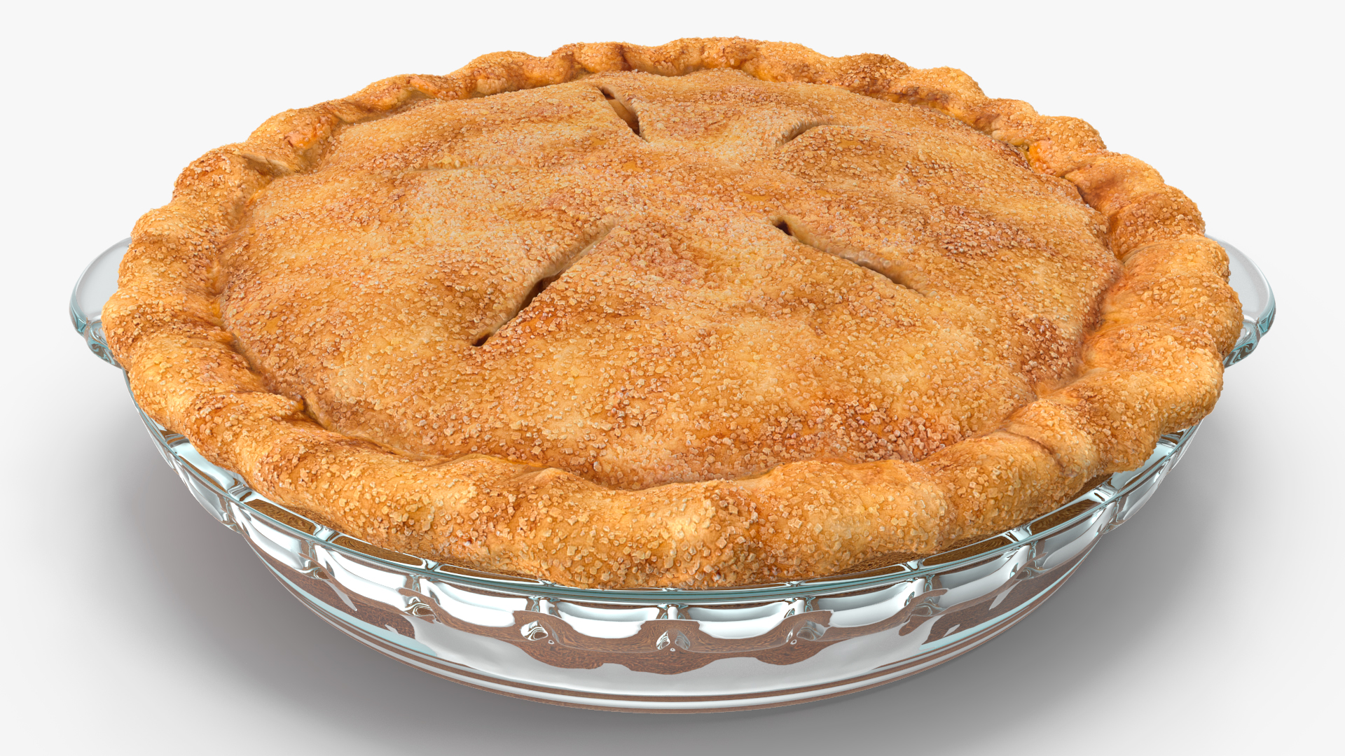 3D Apple Pie with Glass Plate