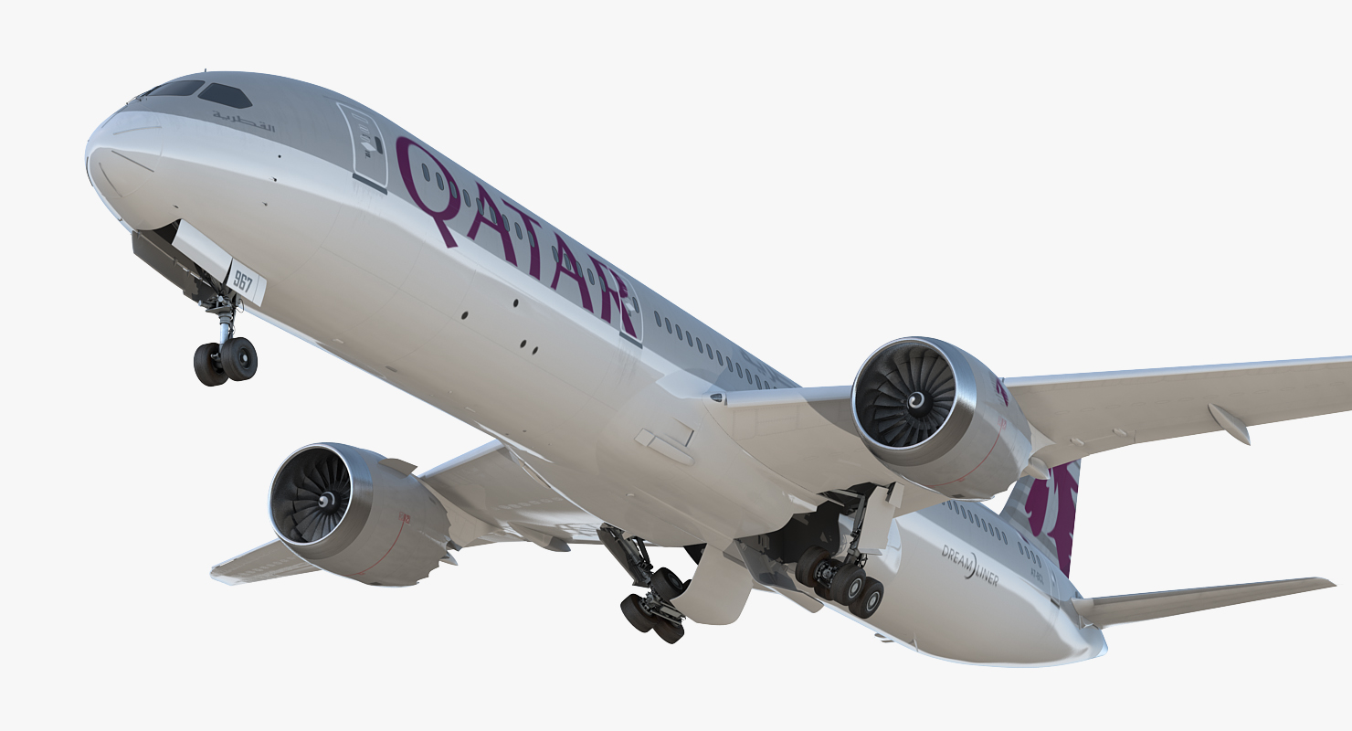 3D Boeing 787 9 Dreamliner QATAR Rigged