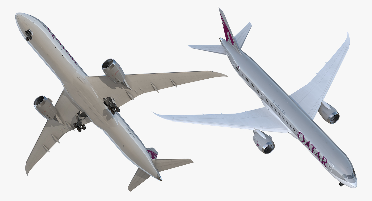 3D Boeing 787 9 Dreamliner QATAR Rigged