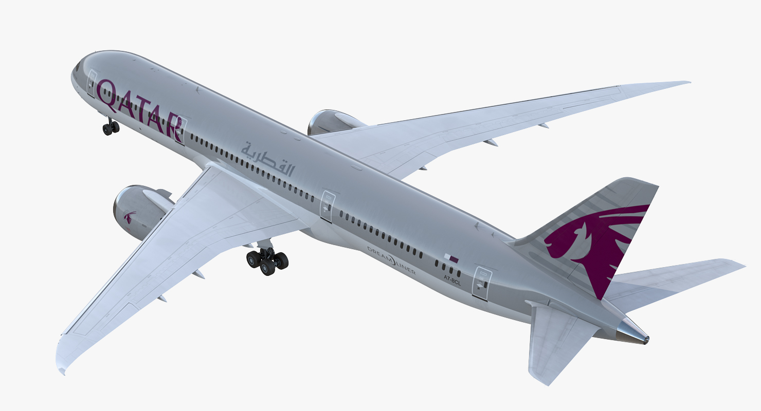 3D Boeing 787 9 Dreamliner QATAR Rigged