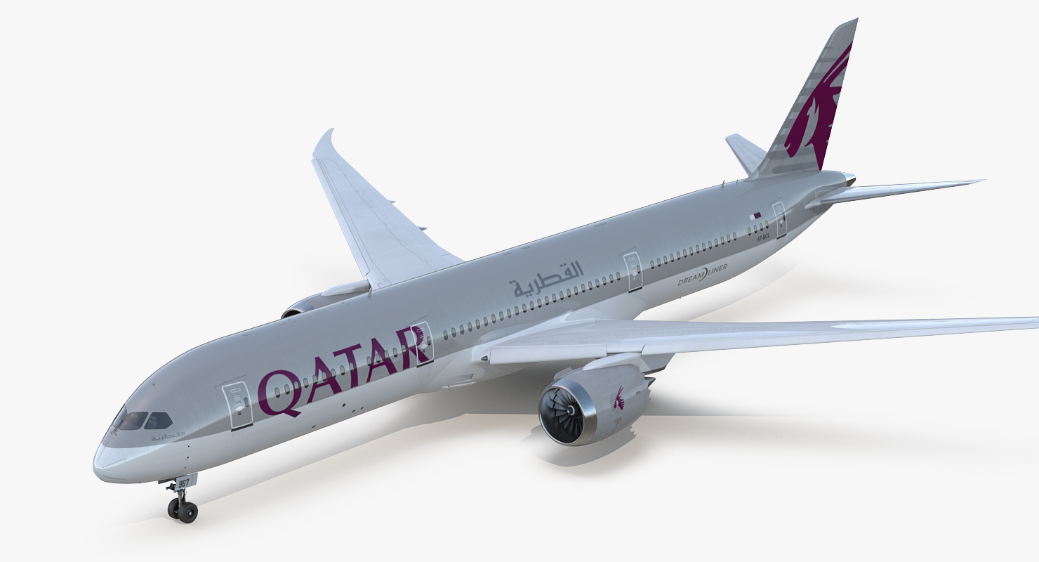 3D Boeing 787 9 Dreamliner QATAR Rigged