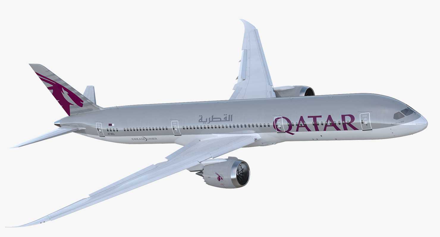 3D Boeing 787 9 Dreamliner QATAR Rigged