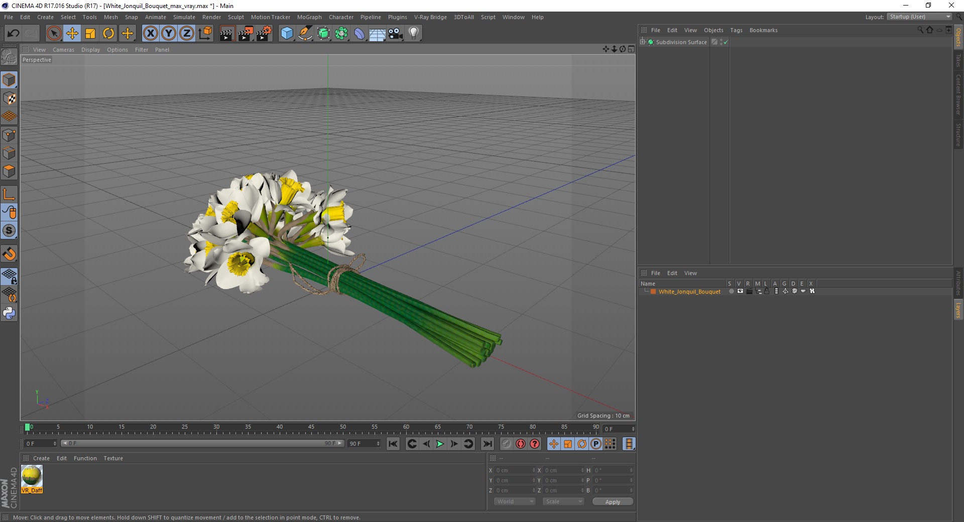 3D White Jonquil Bouquet