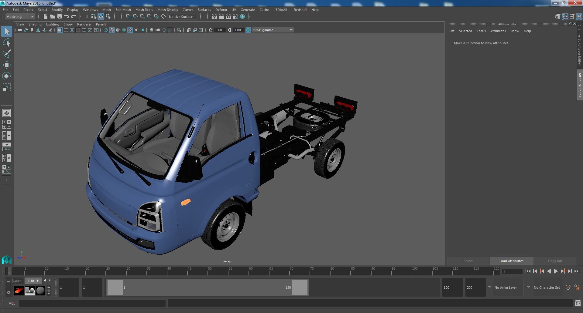 3D Pick Up Truck Blue model