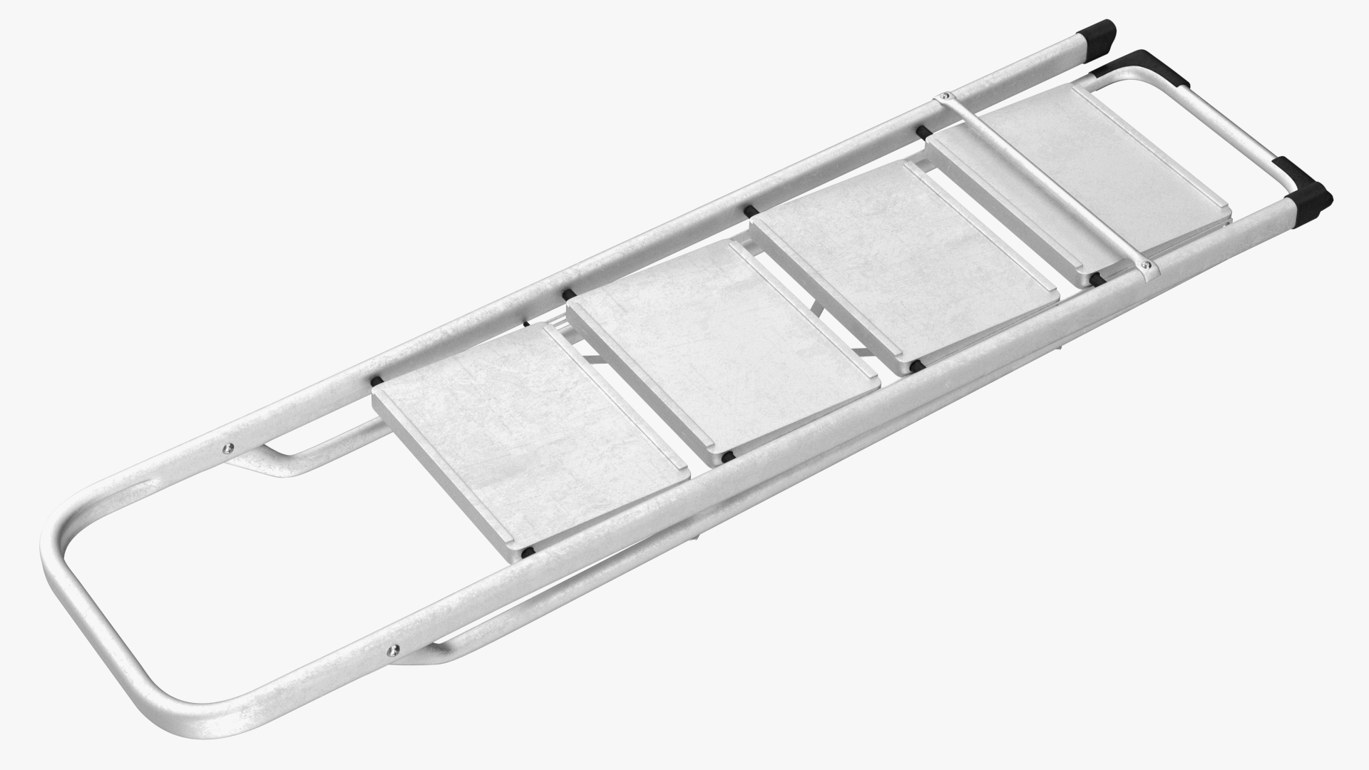 3D 4 Step Folding Aluminium Household Ladder Rigged model