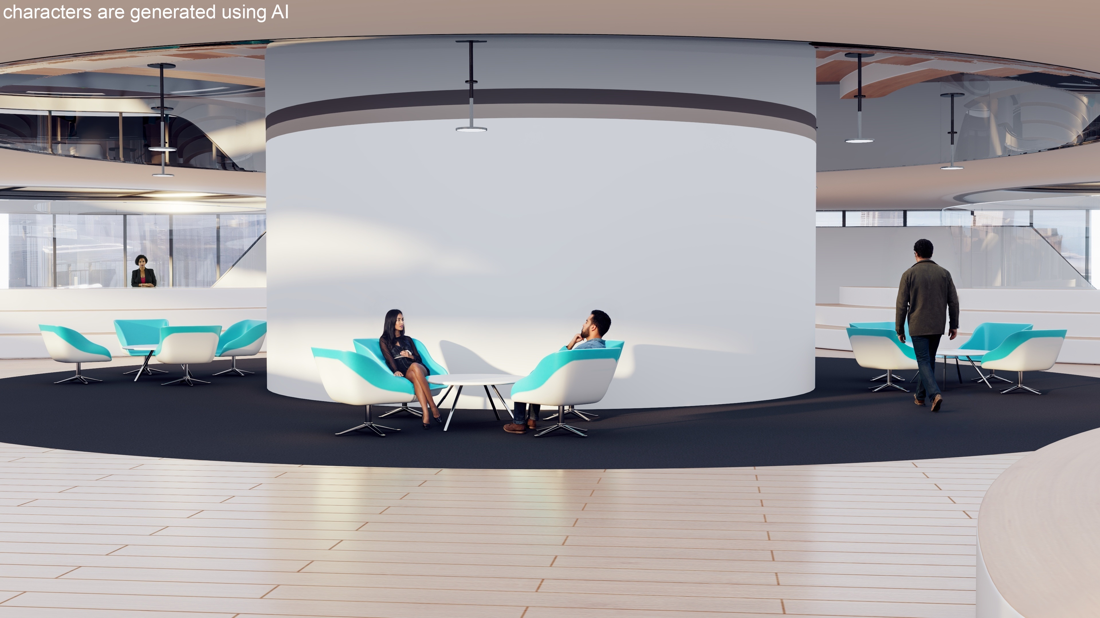 Air Taxi Port 4 Landing Zones 3D model