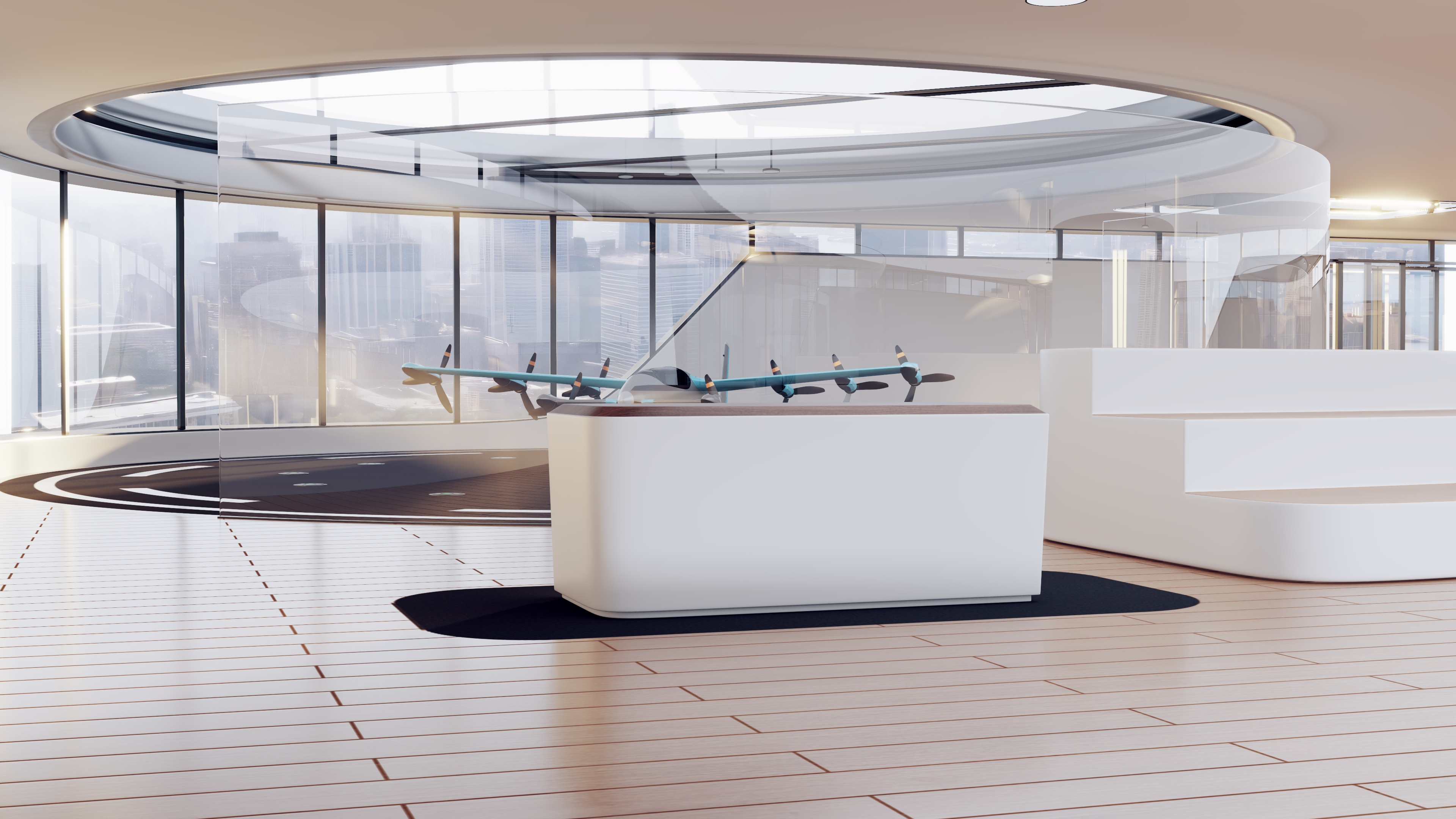 Air Taxi Port 4 Landing Zones 3D model