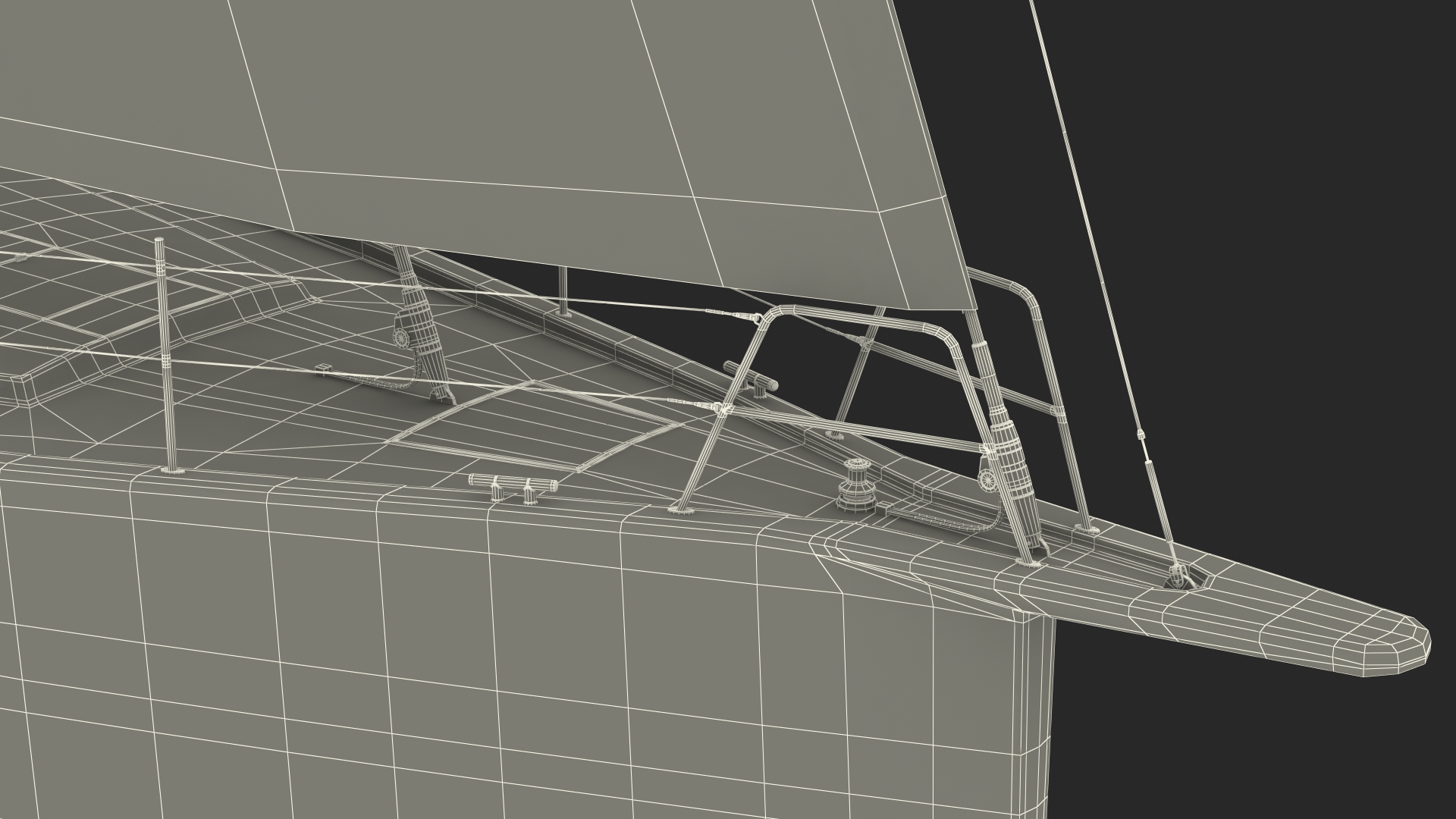 3D model Offshore Sailing Yacht Colored