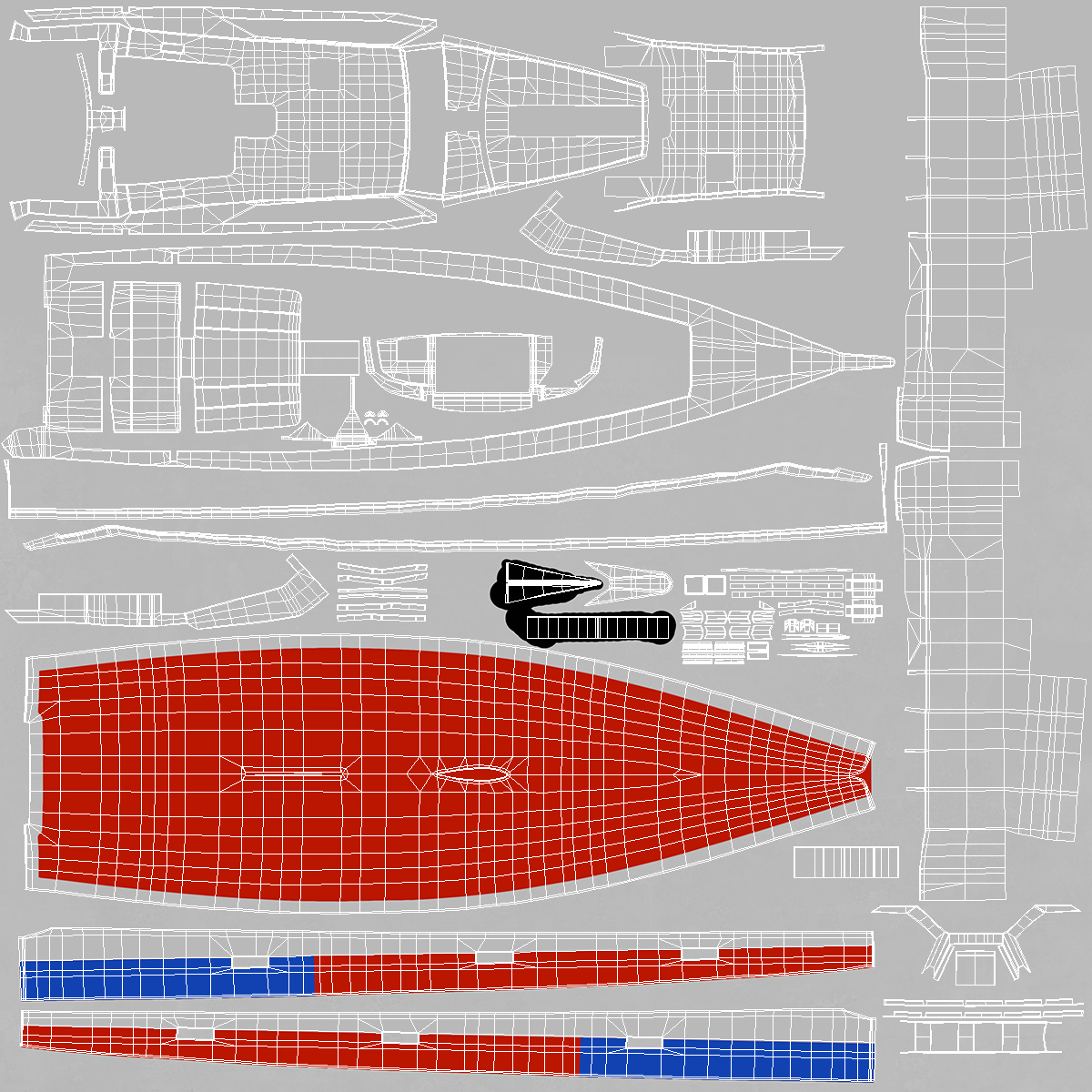 3D model Offshore Sailing Yacht Colored