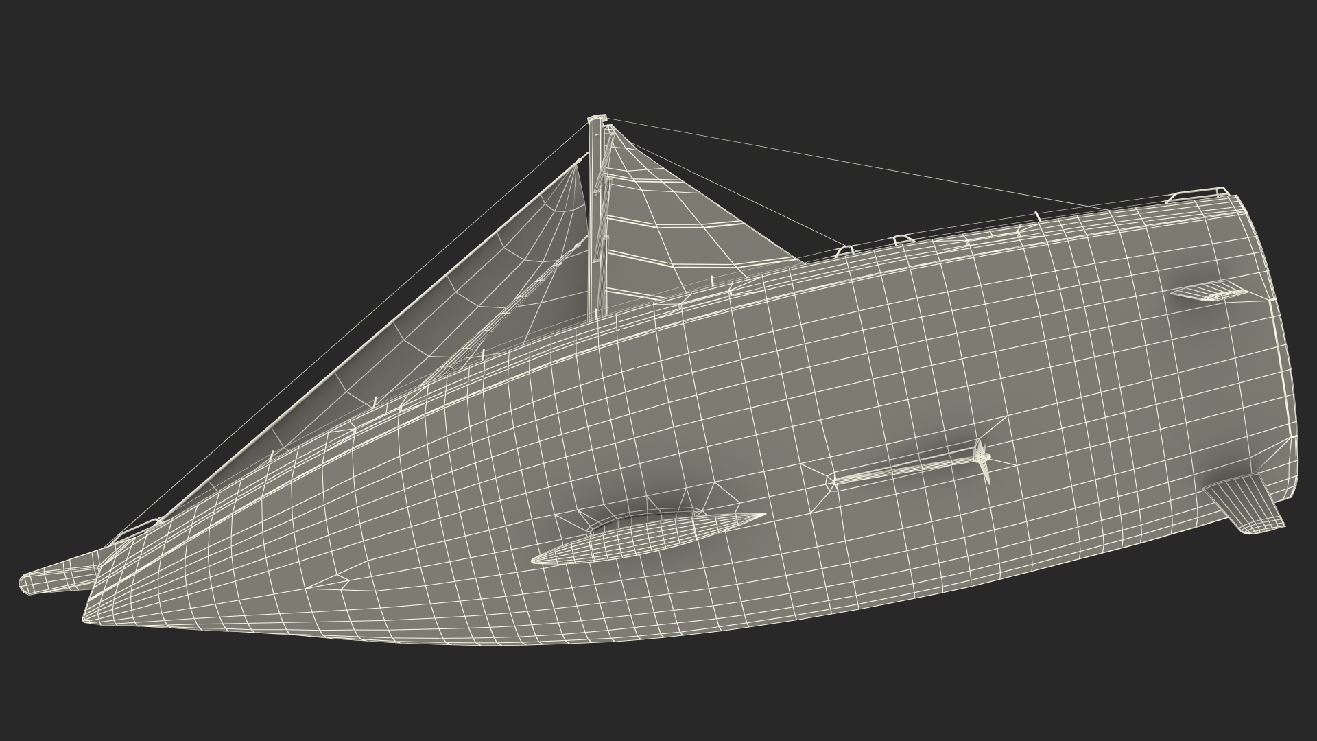 3D model Offshore Sailing Yacht Colored