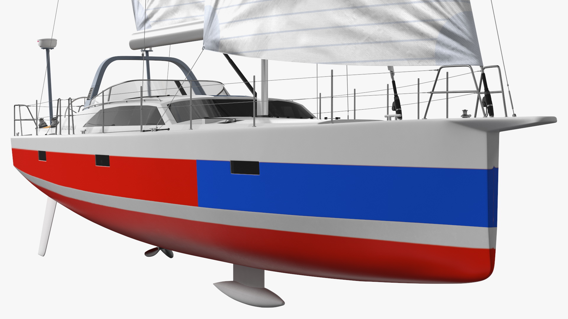 3D model Offshore Sailing Yacht Colored