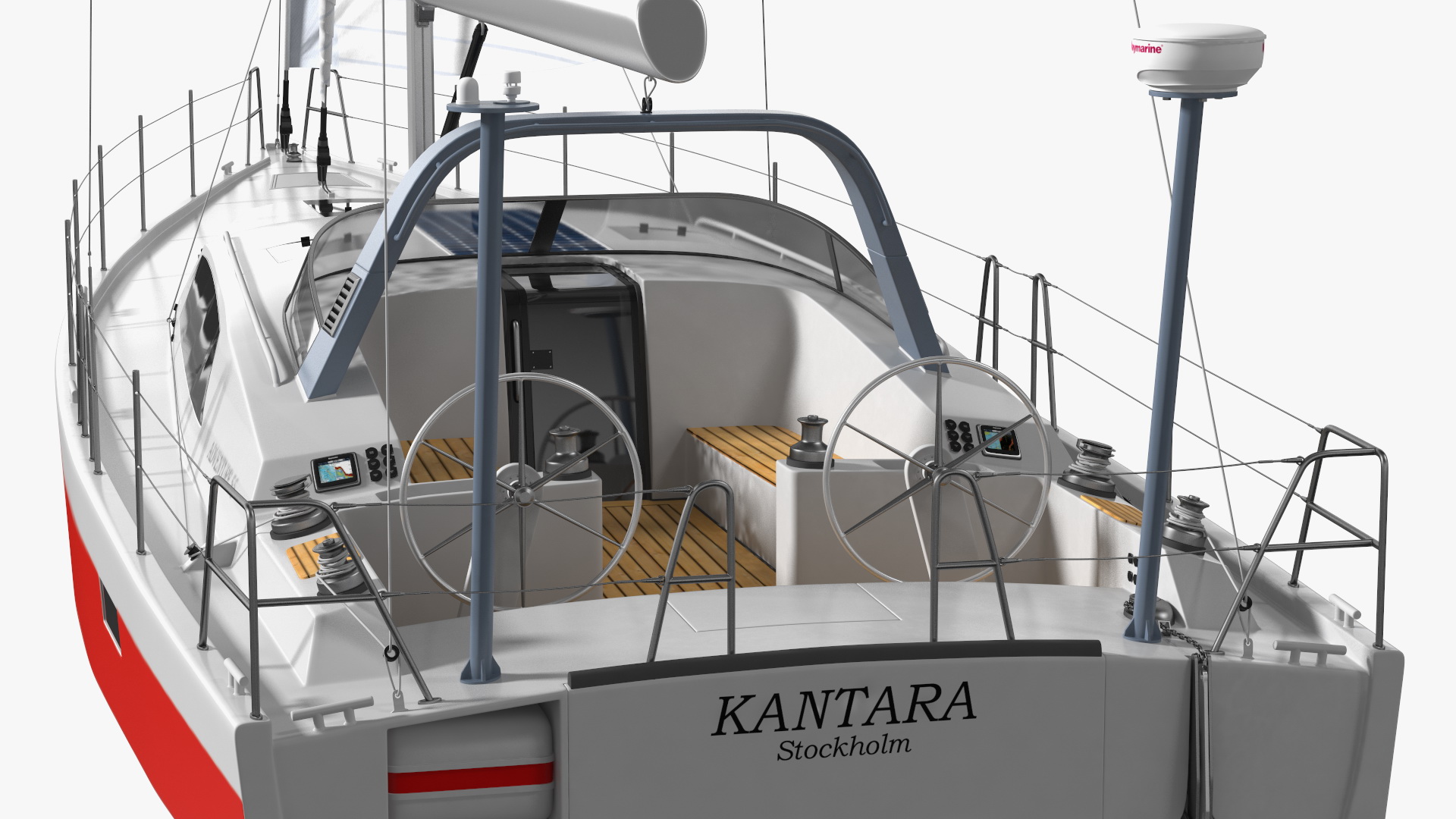 3D model Offshore Sailing Yacht Colored