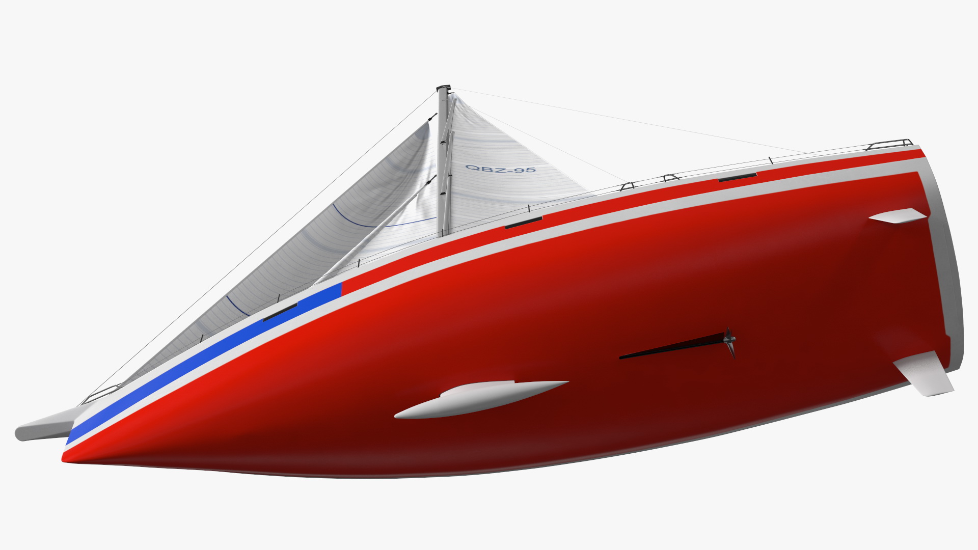 3D model Offshore Sailing Yacht Colored