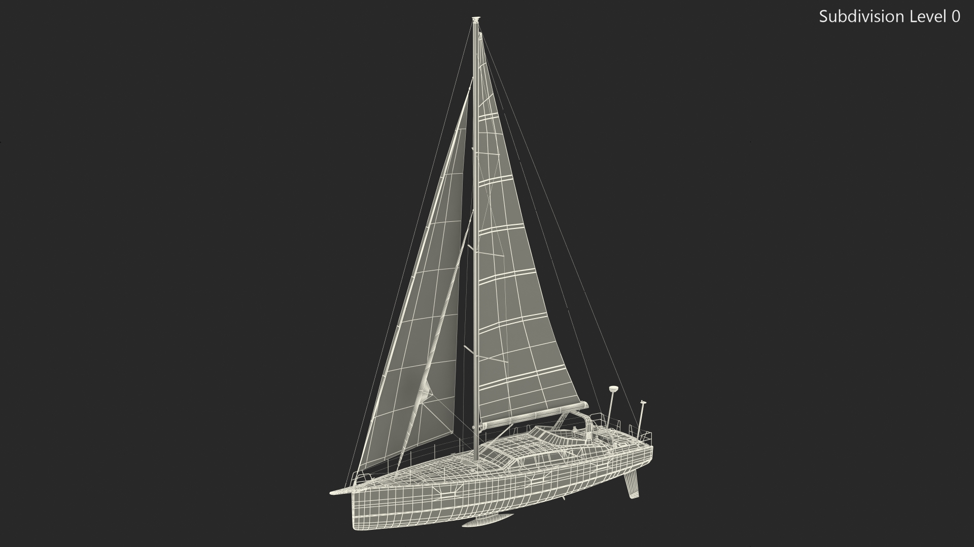 3D model Offshore Sailing Yacht Colored