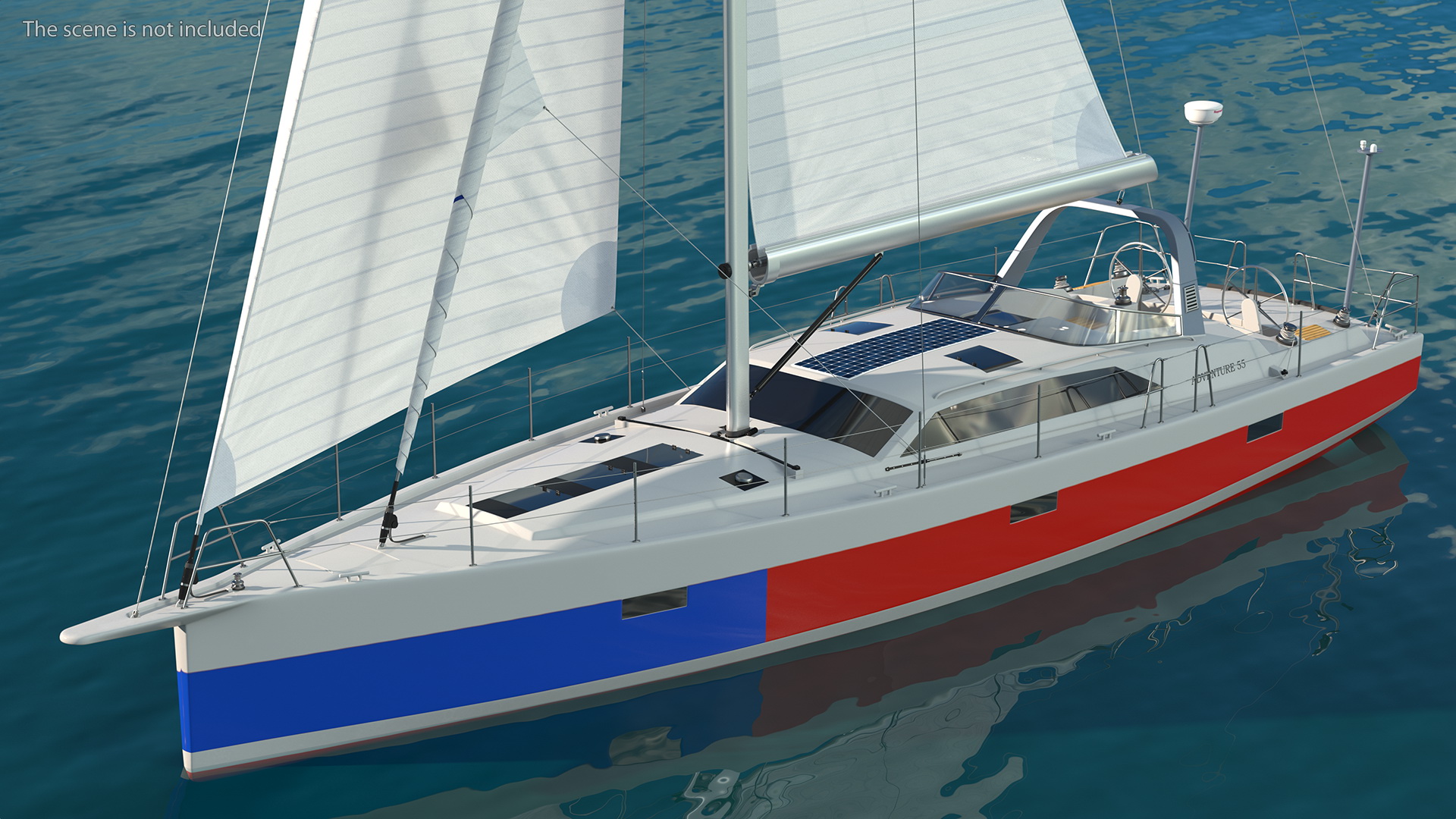 3D model Offshore Sailing Yacht Colored