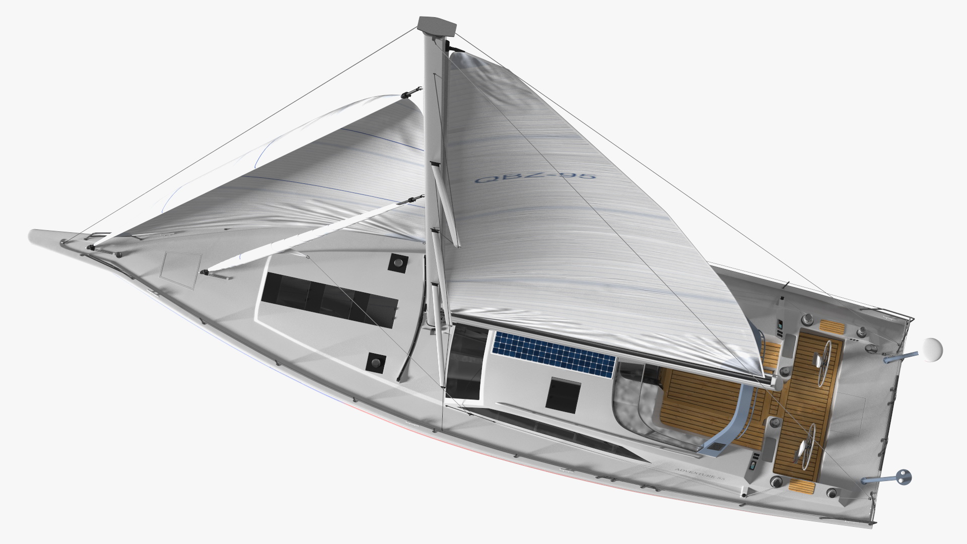 3D model Offshore Sailing Yacht Colored