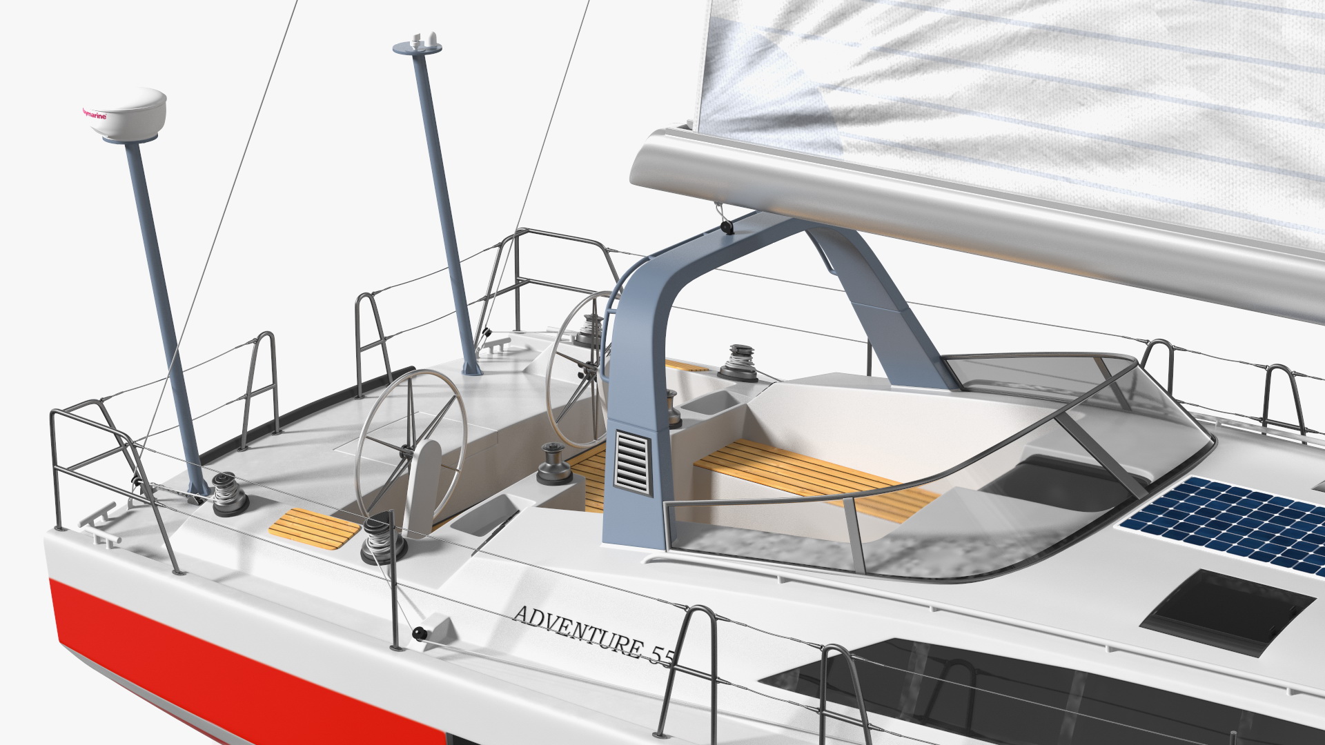3D model Offshore Sailing Yacht Colored