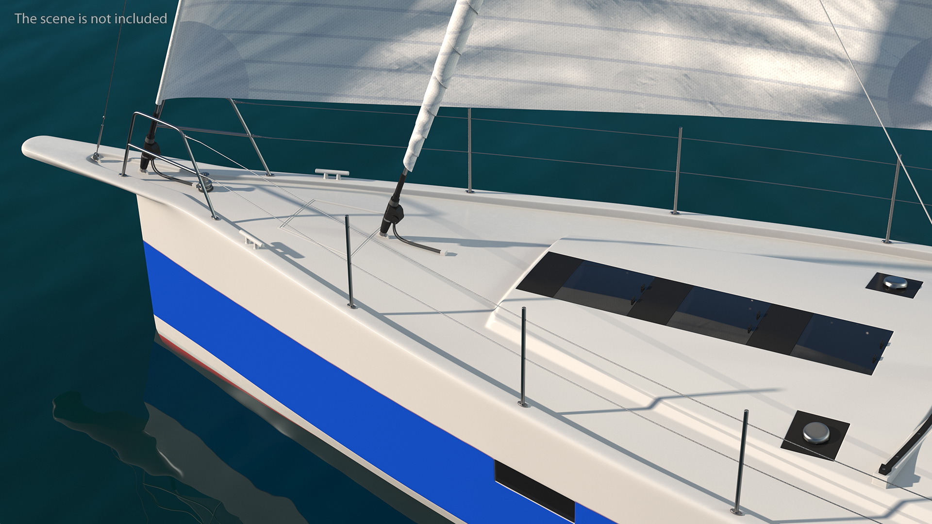 3D model Offshore Sailing Yacht Colored