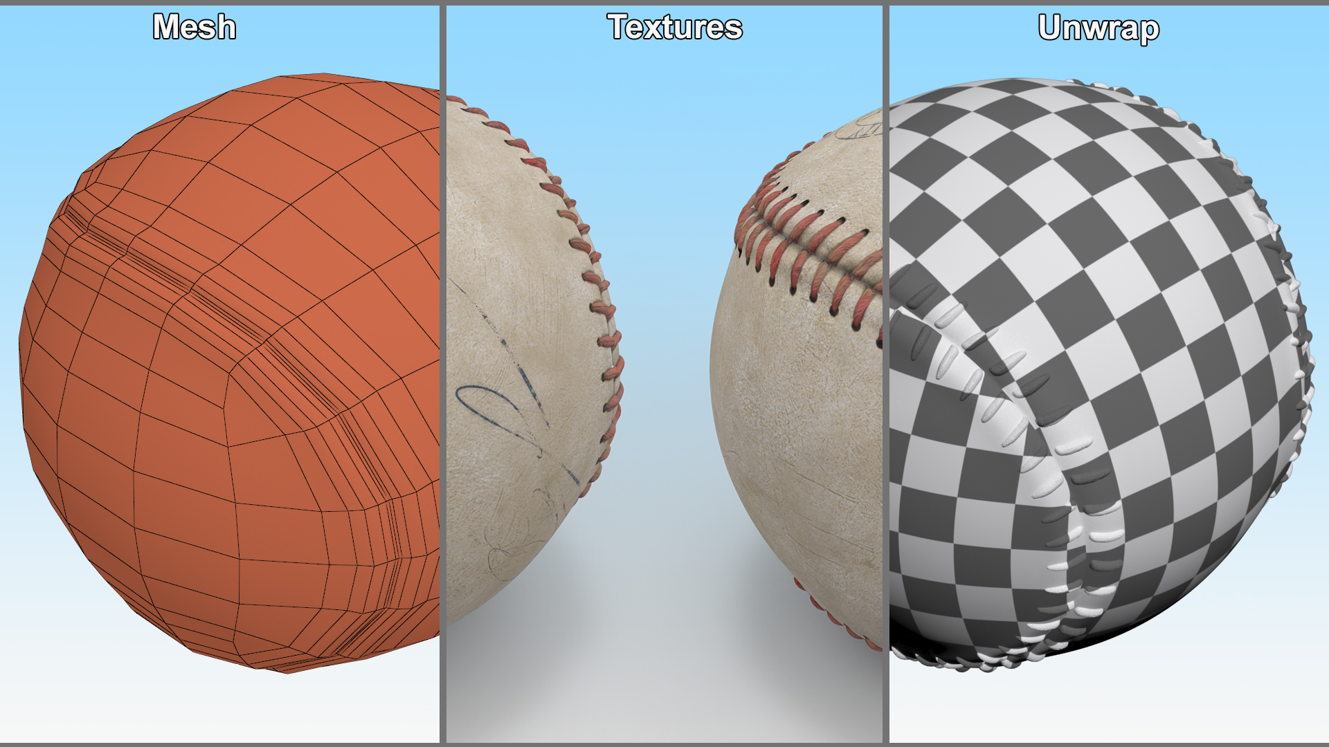 Historical Baseballs set 3D model