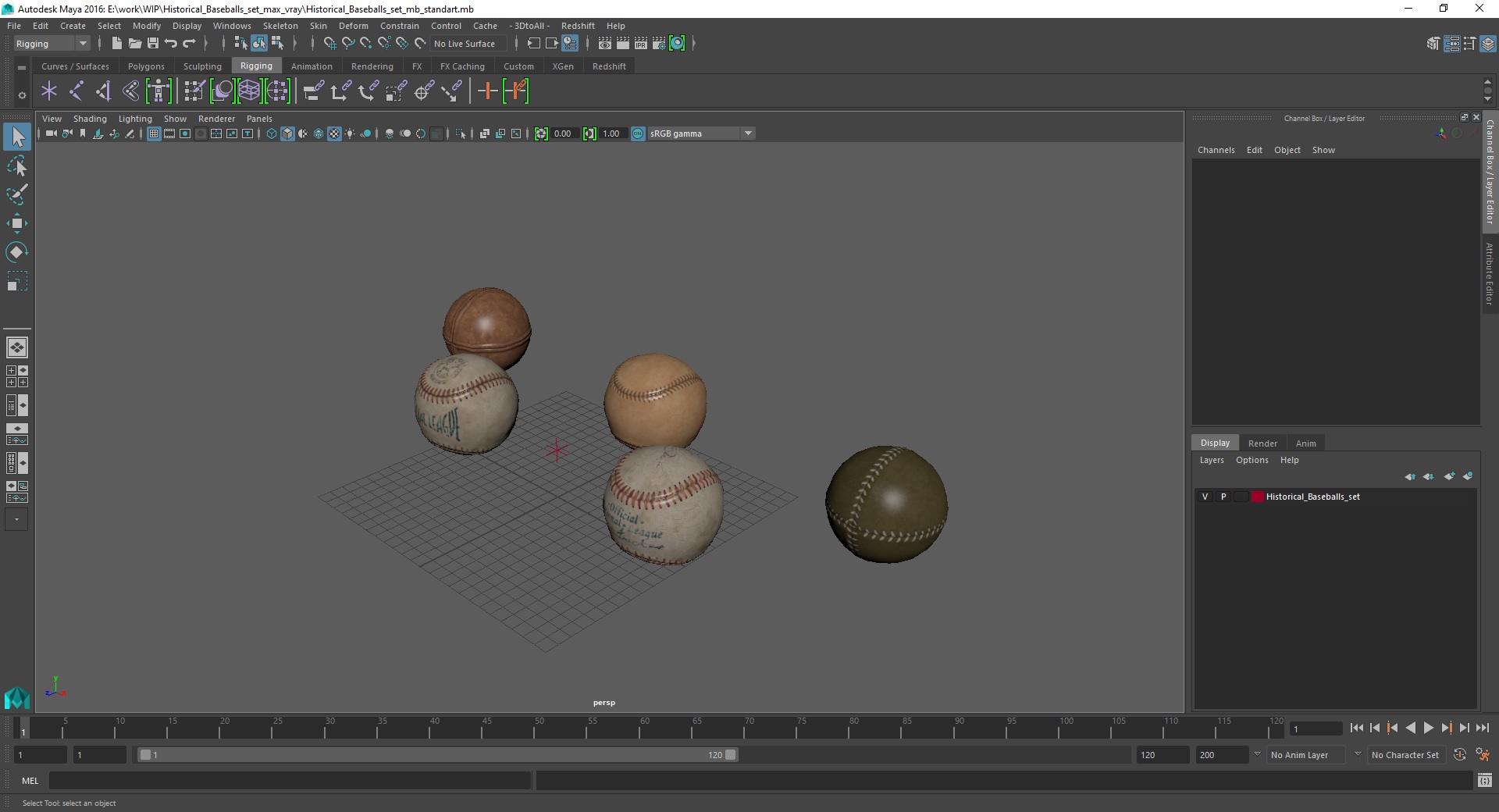 Historical Baseballs set 3D model