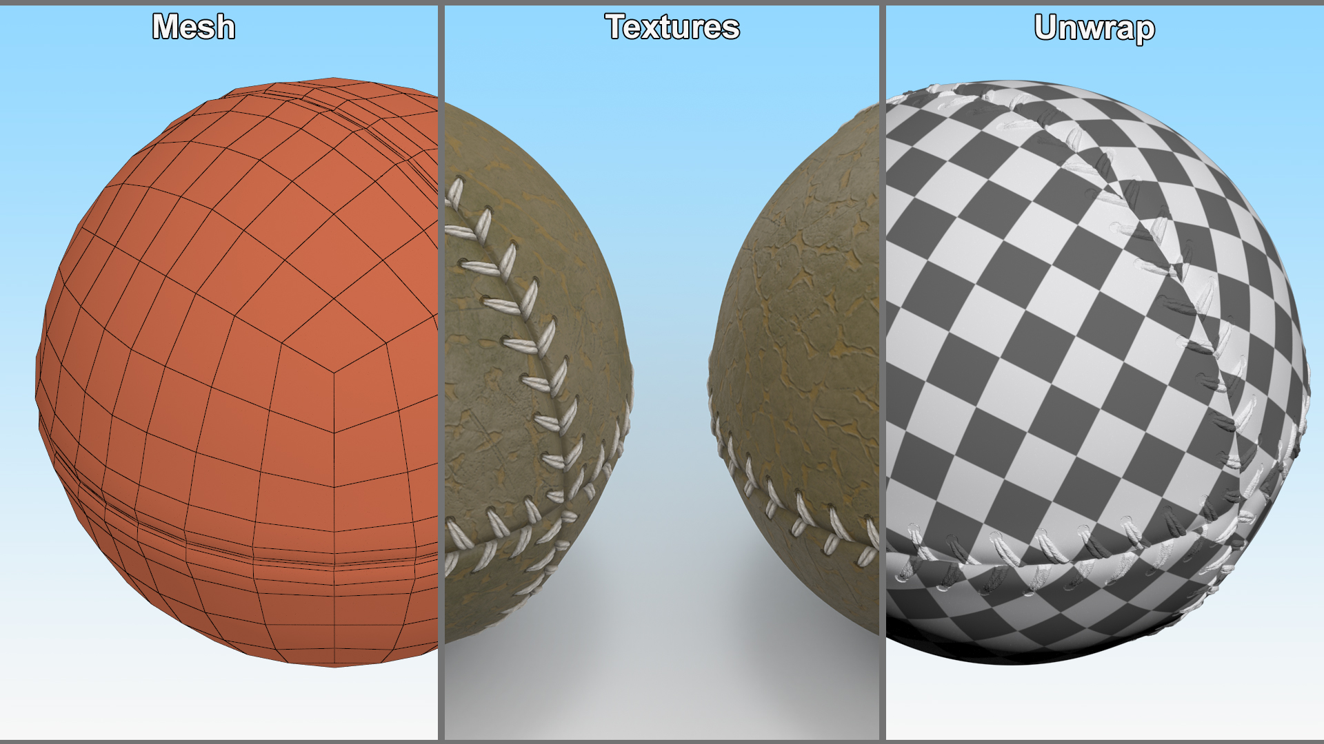 Historical Baseballs set 3D model
