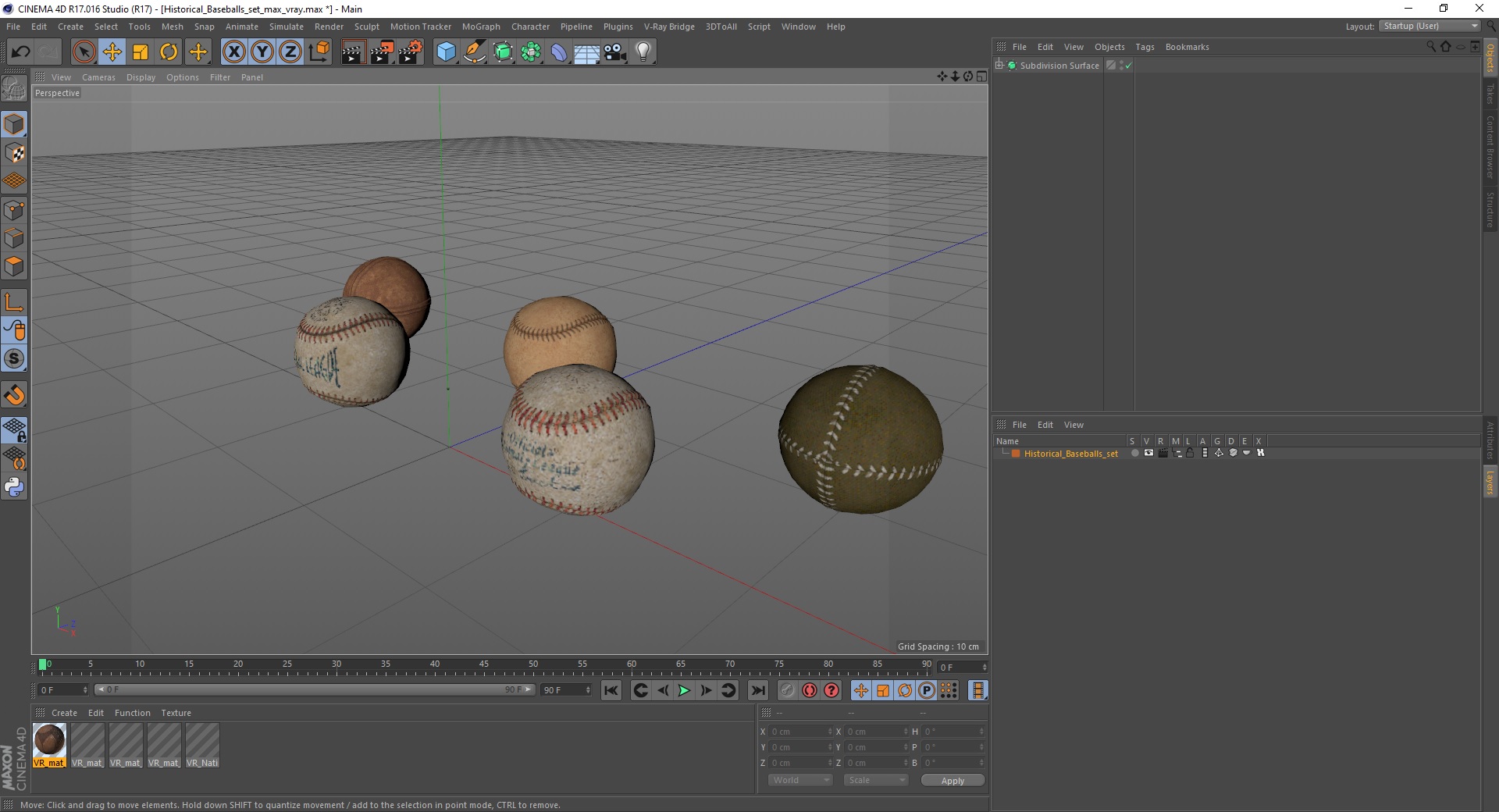 Historical Baseballs set 3D model