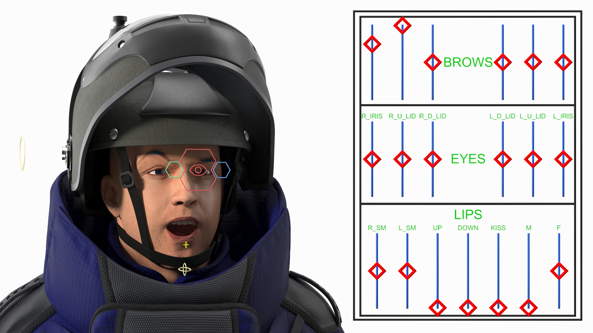 3D EOD 10 Bomb Suit Blue Rigged model