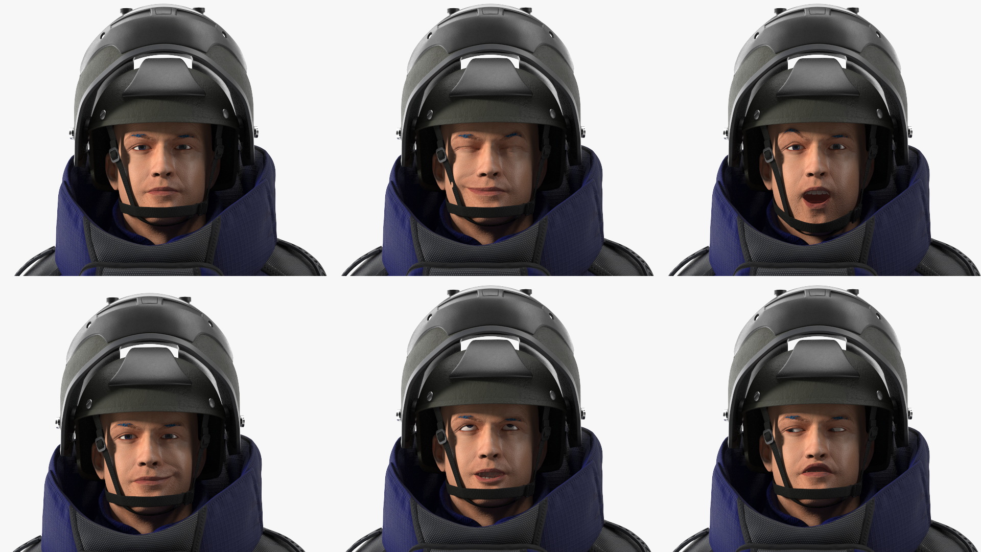 3D EOD 10 Bomb Suit Blue Rigged model