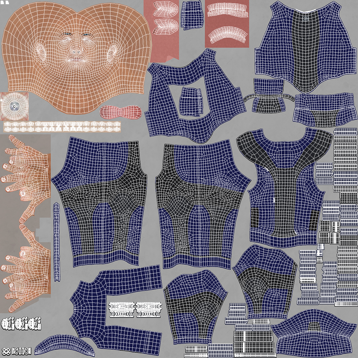 3D EOD 10 Bomb Suit Blue Rigged model