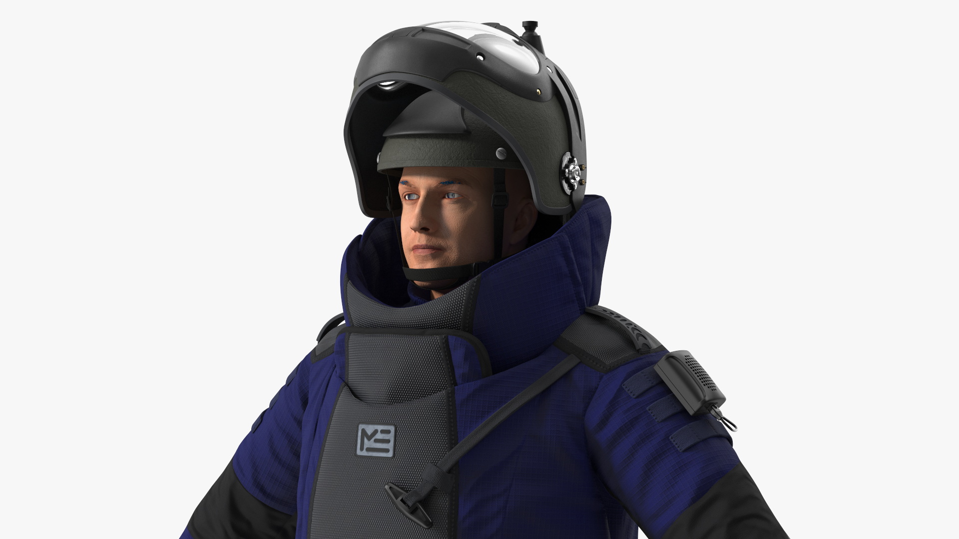3D EOD 10 Bomb Suit Blue Rigged model