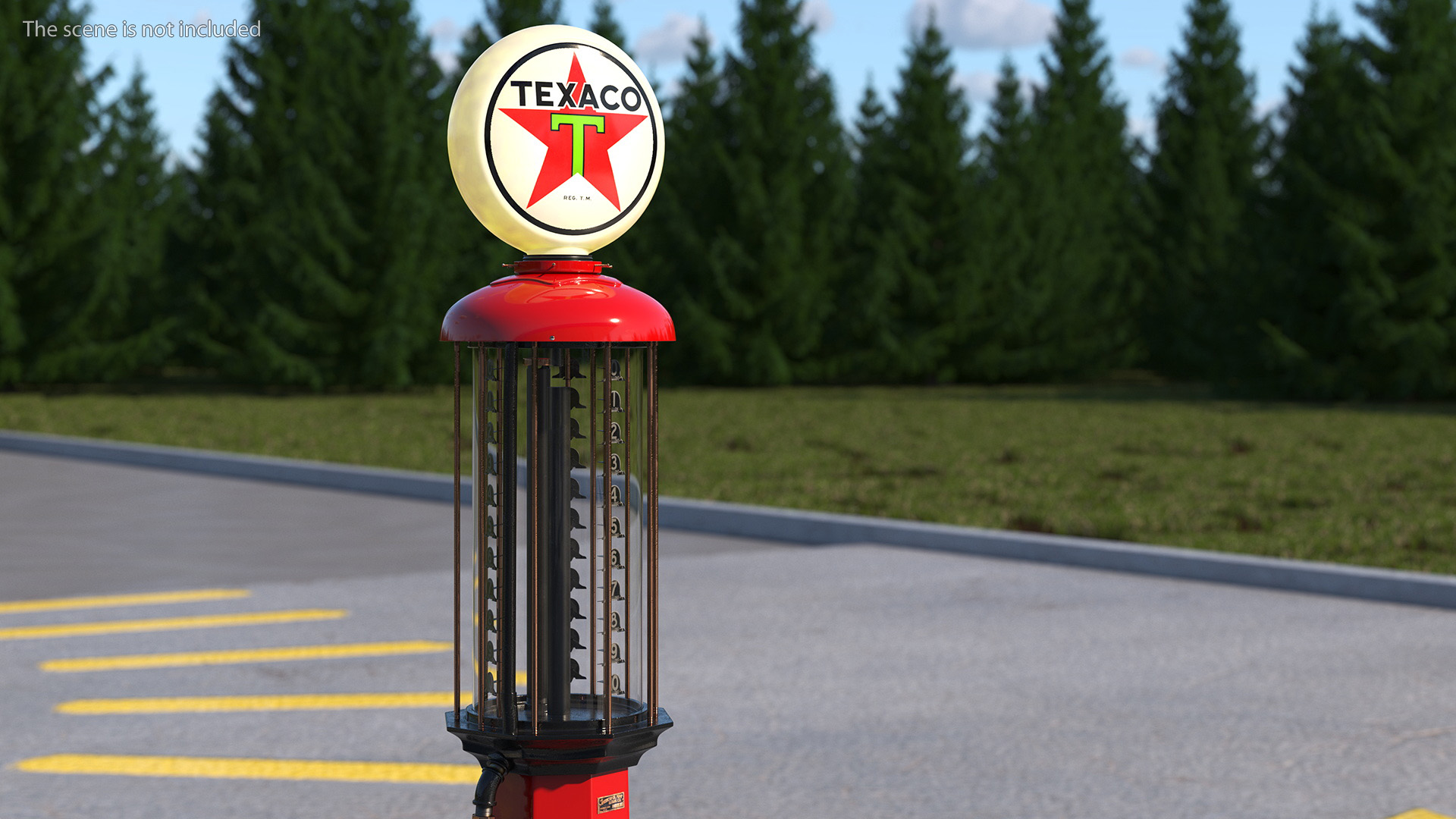 3D model Hand Crank Gas Pump TEXACO Light On