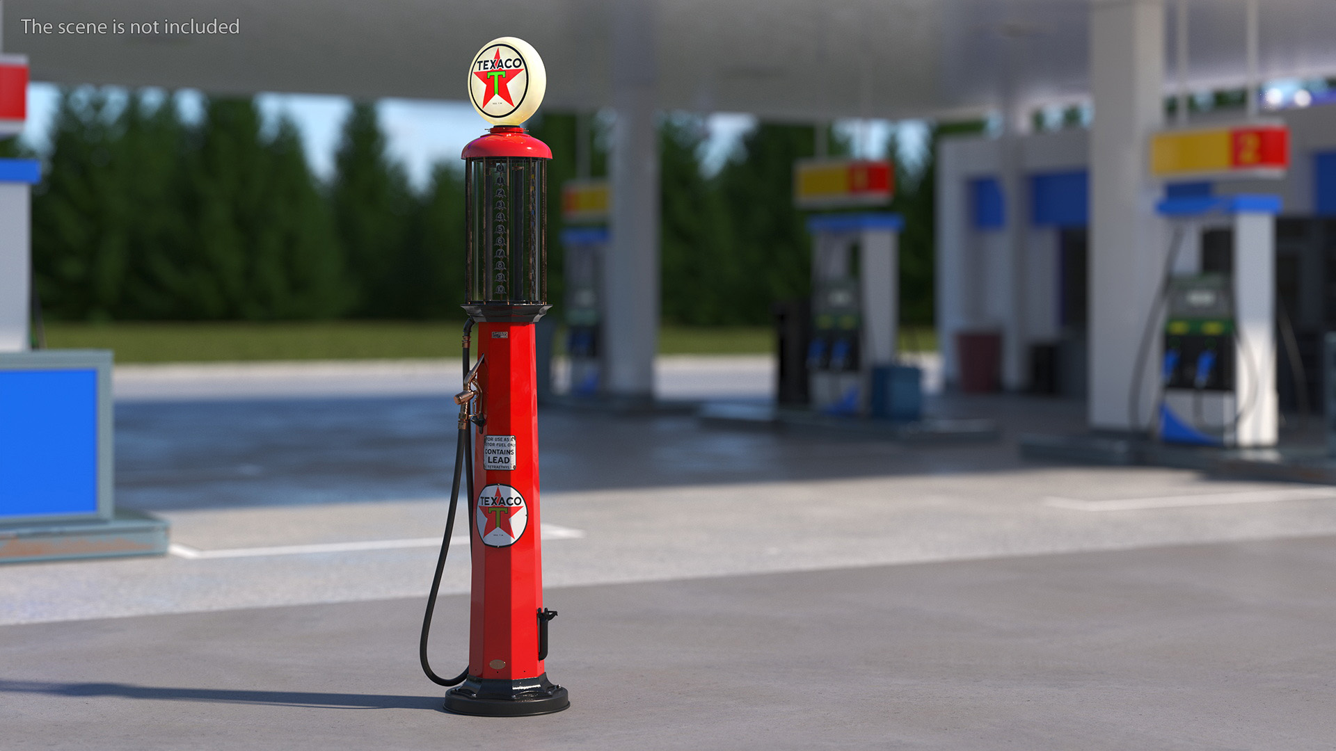 3D model Hand Crank Gas Pump TEXACO Light On