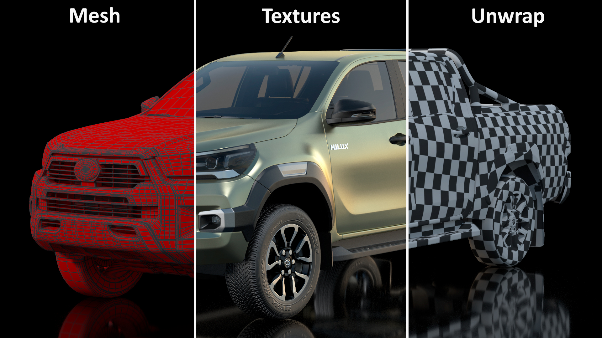 3D Toyota Hilux 2022 Simple Interior model