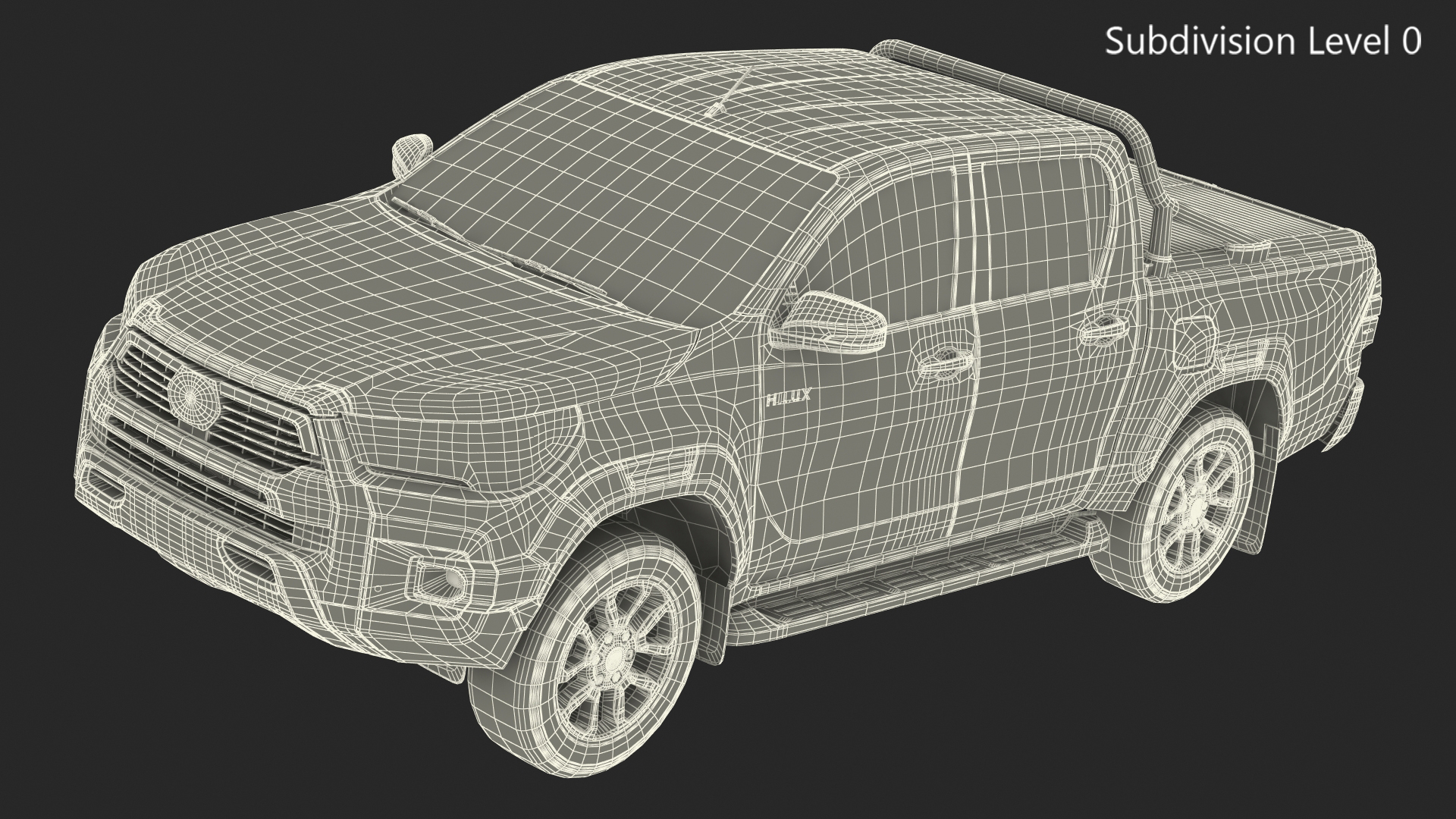 3D Toyota Hilux 2022 Simple Interior model