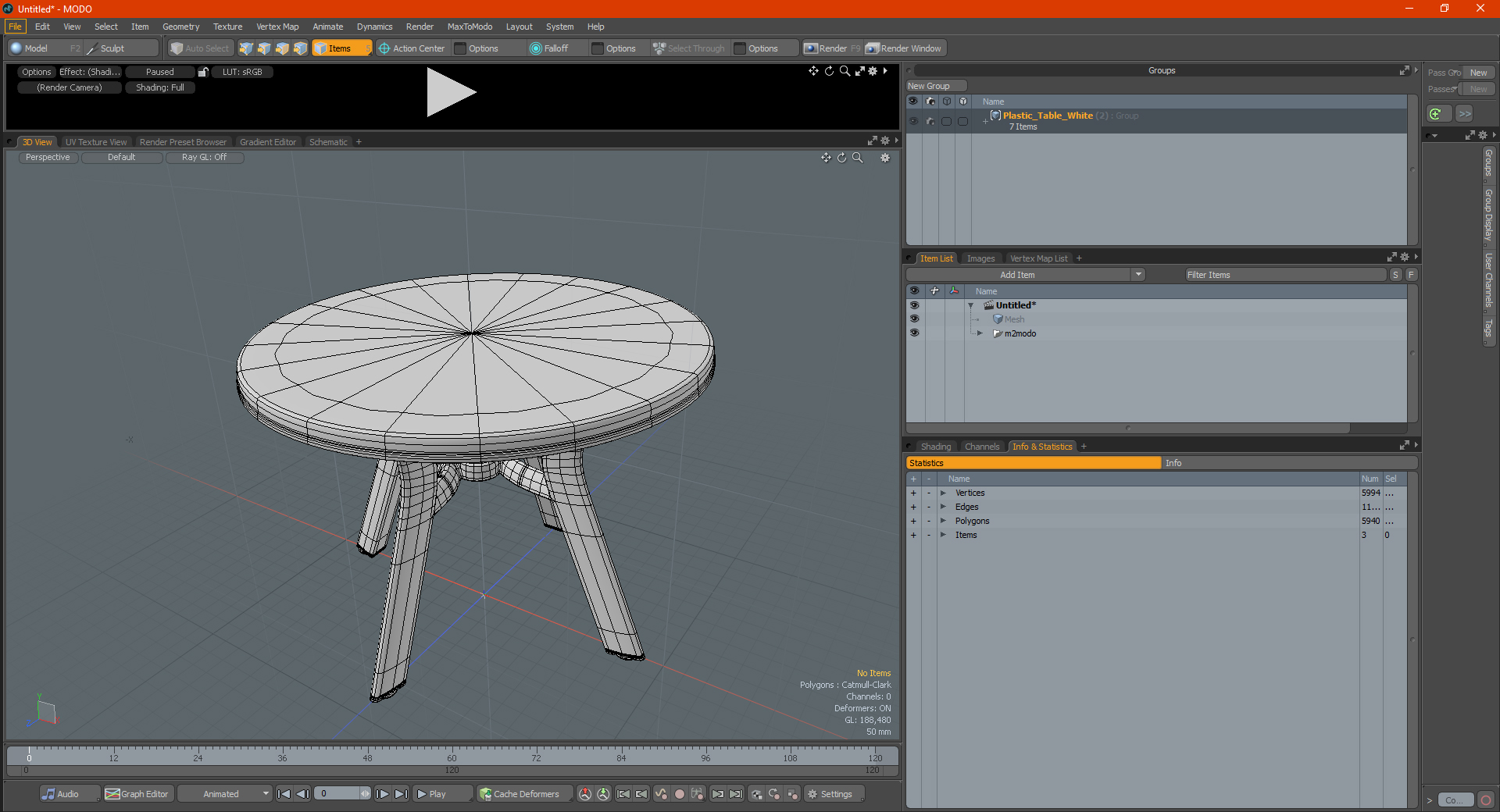 Plastic Table White 3D model