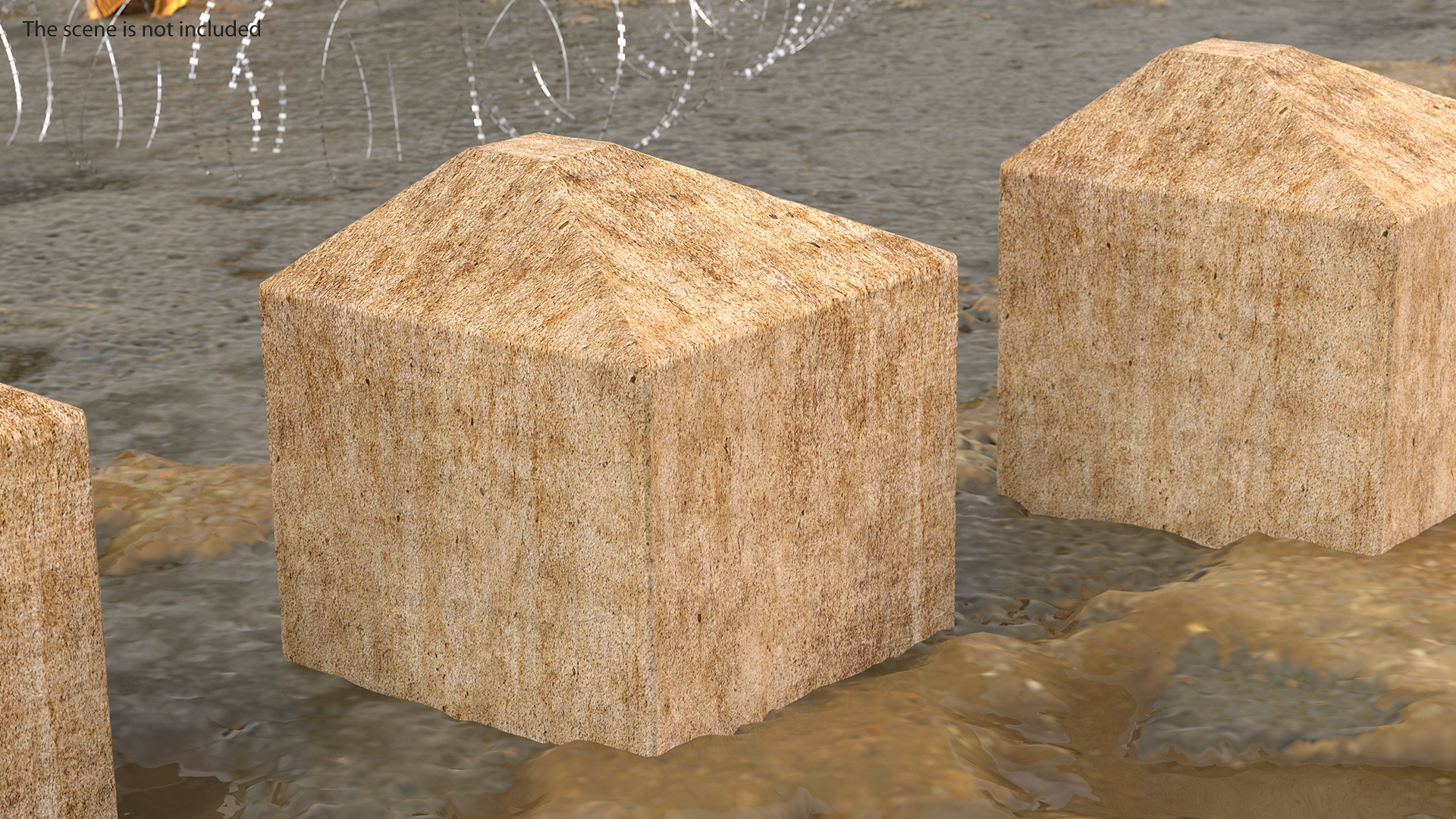 Concrete Anti Tank Obstacle 3D
