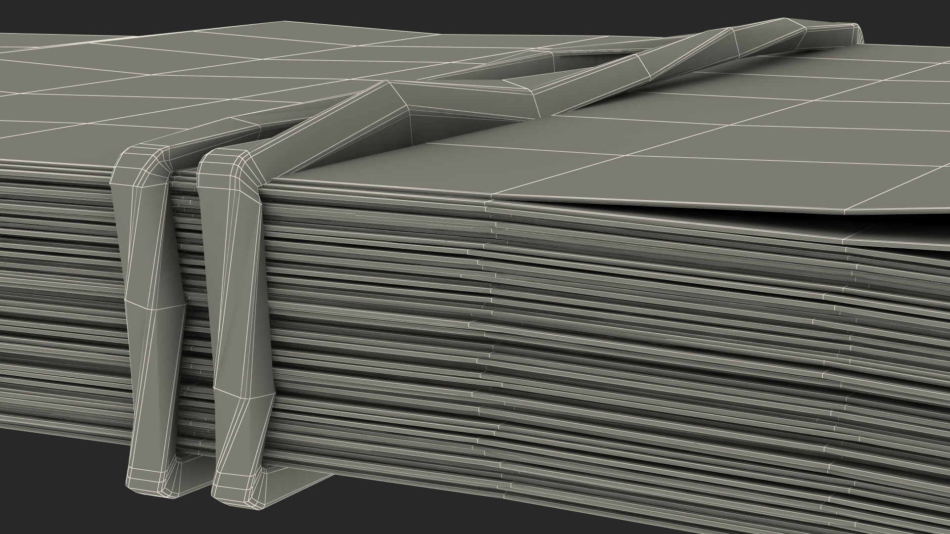3D Rubber Band Stack of North Korea 2000 Won