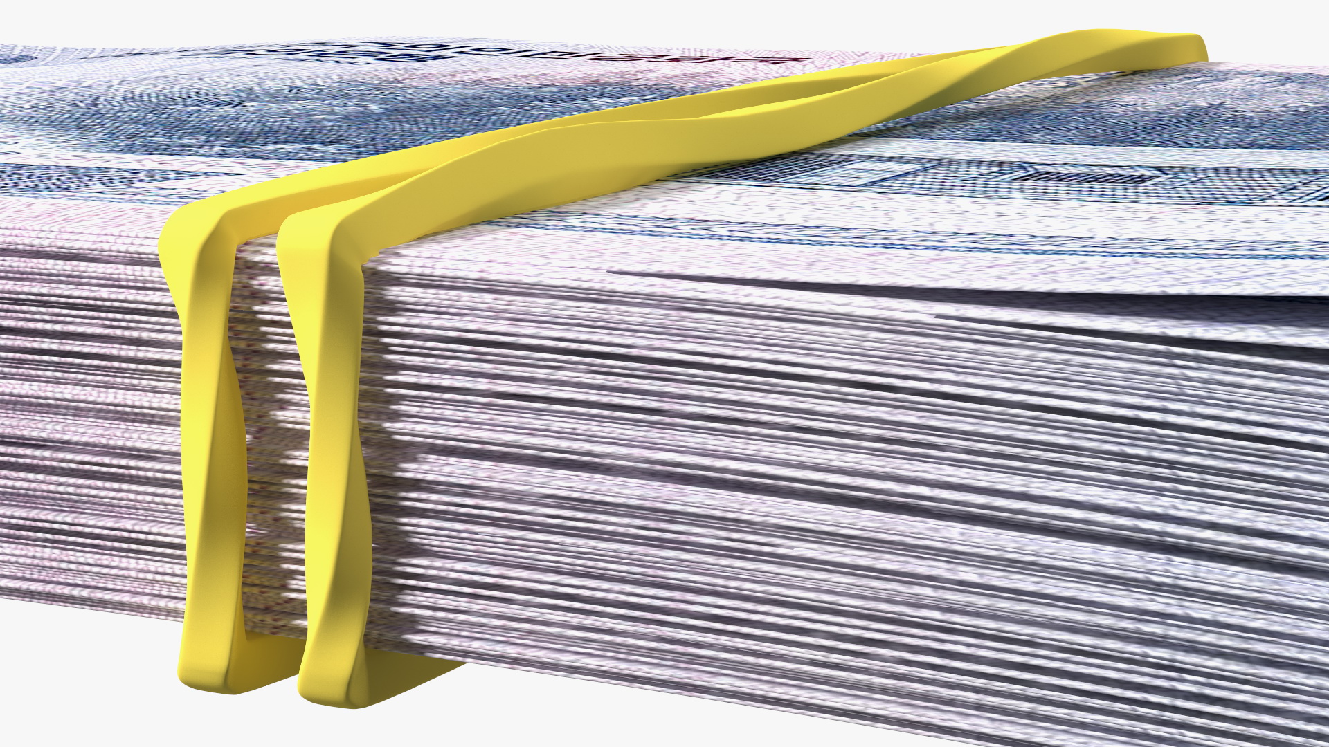 3D Rubber Band Stack of North Korea 2000 Won