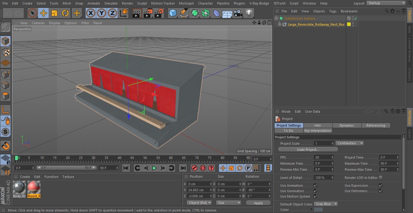 Large Reversible Rollaway Nest Box 3D model