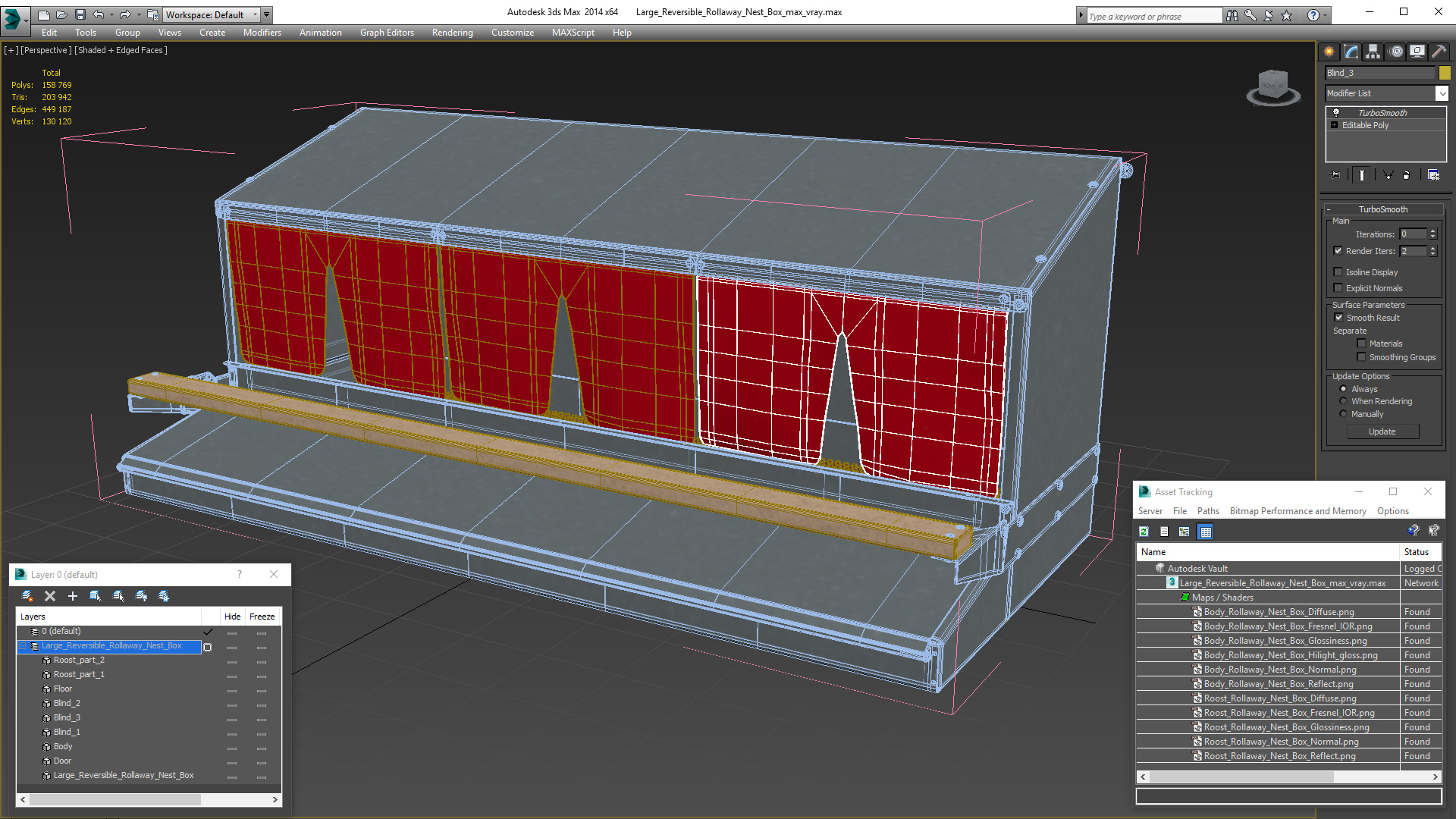 Large Reversible Rollaway Nest Box 3D model