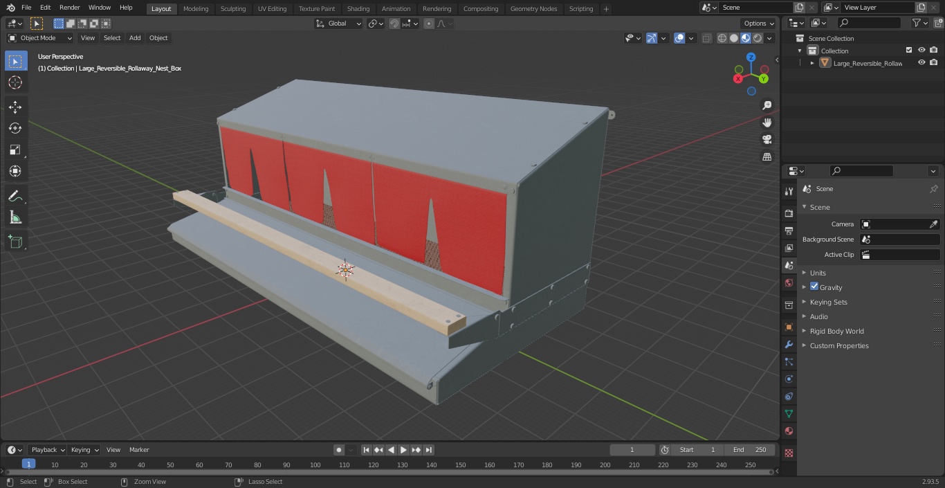 Large Reversible Rollaway Nest Box 3D model