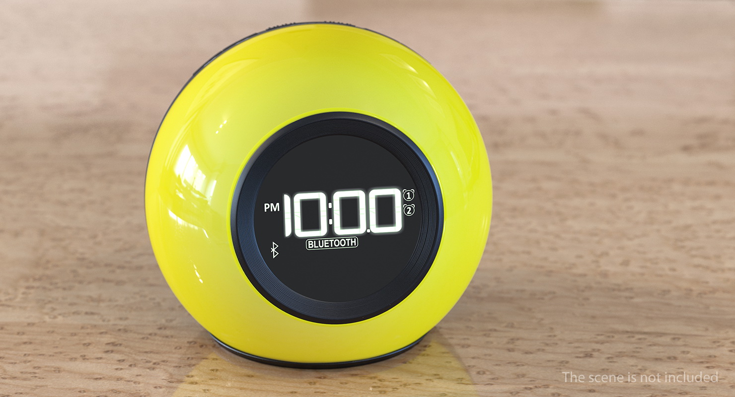 3D model Wireless Alarm Clock FM Yellow