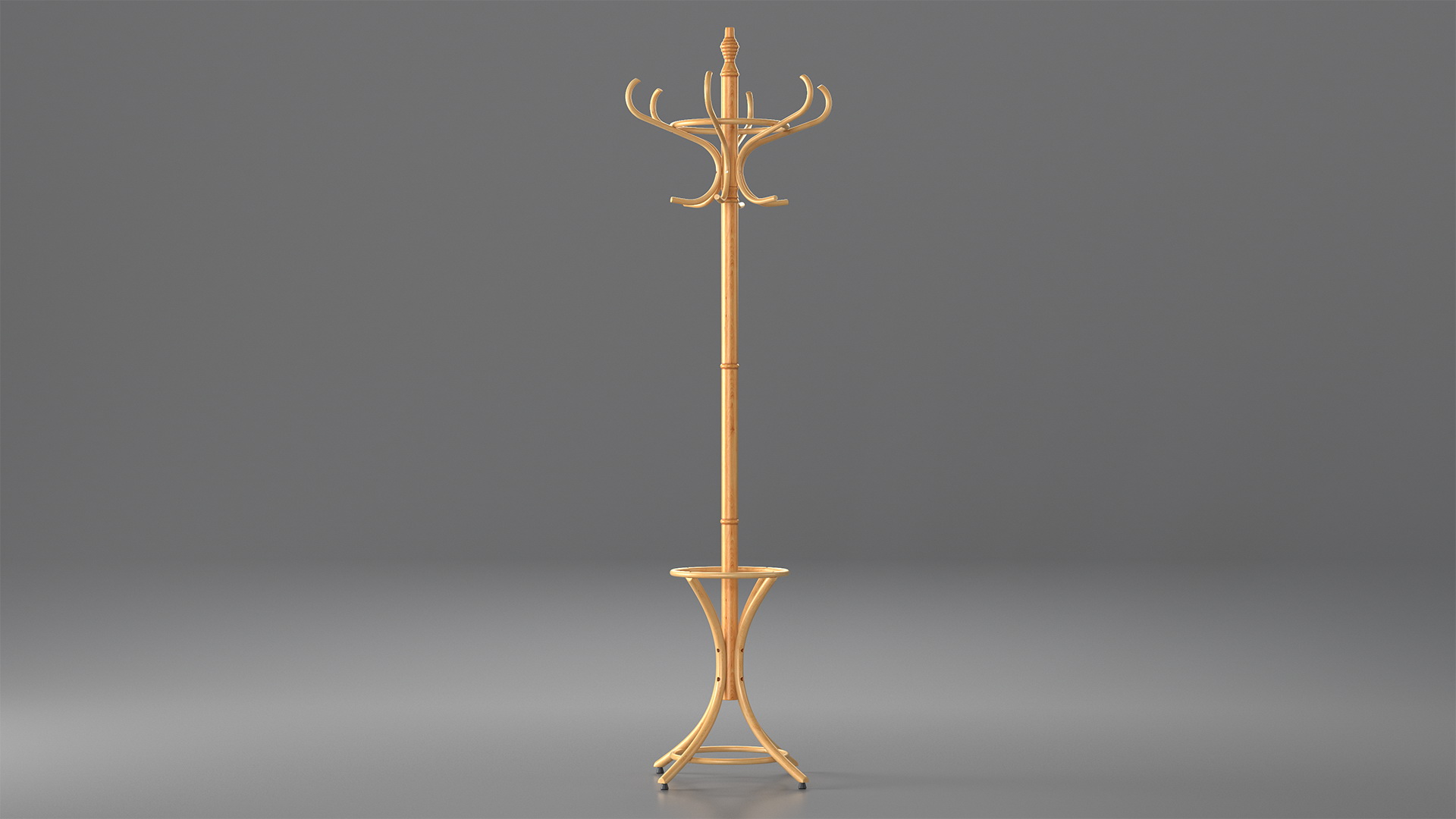 Oak Coat Stand 3D model