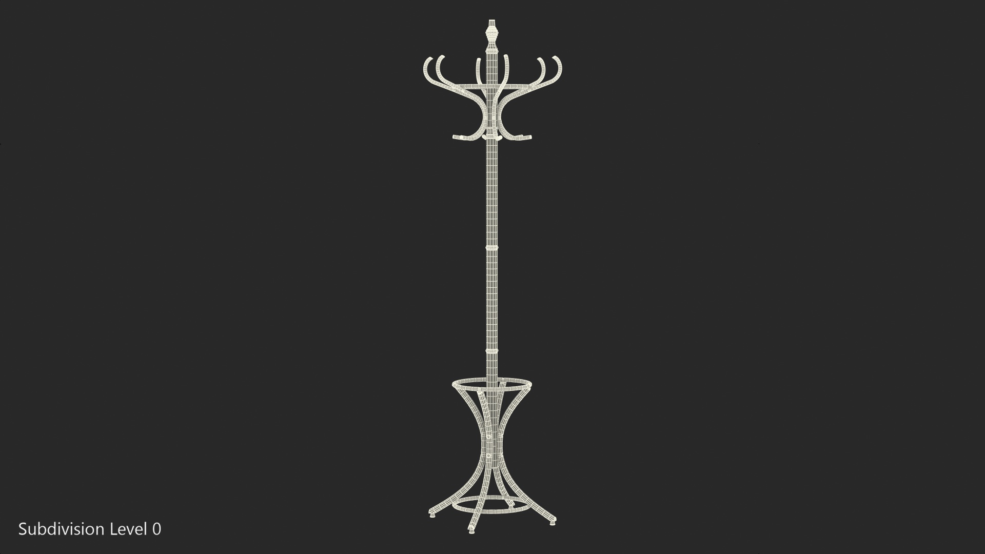 Oak Coat Stand 3D model