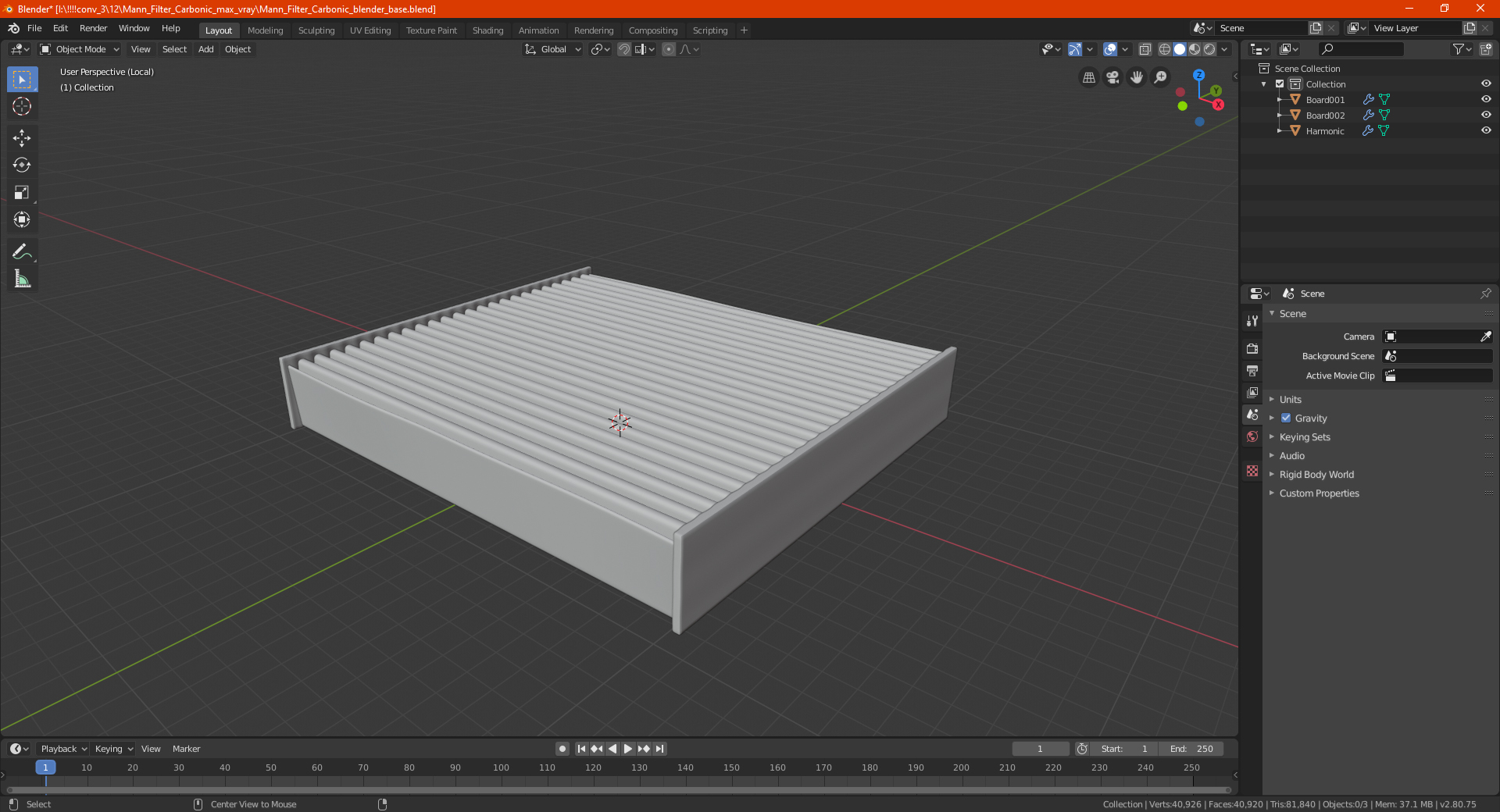 3D model Mann Filter Carbonic